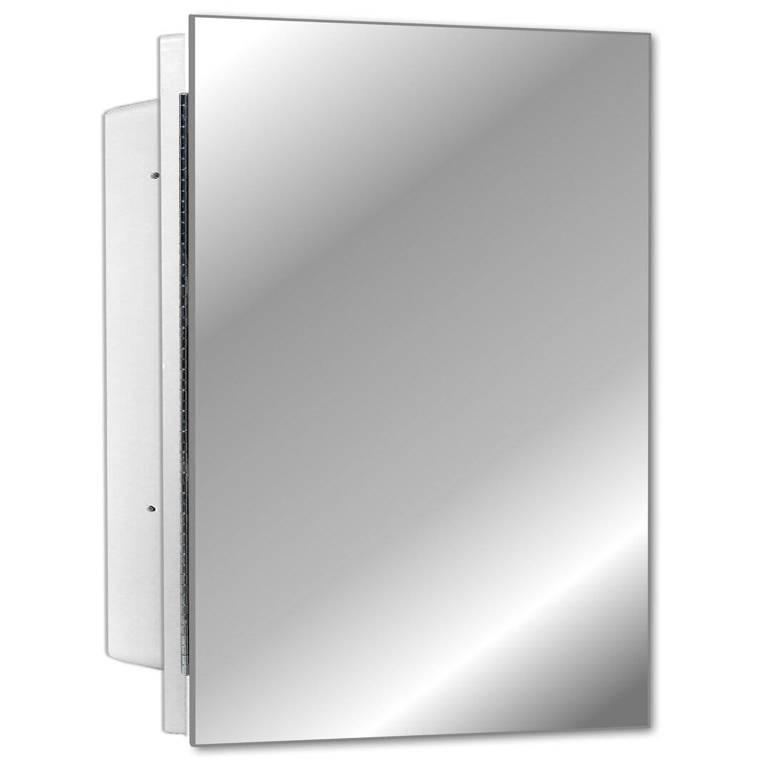 Ebern Designs AD0B70937D154CDA9A7D98C98AB90596 Adaiyah Recessed Frameless Single Door Medicine Cabinet with 2 Adjustable Shelves
