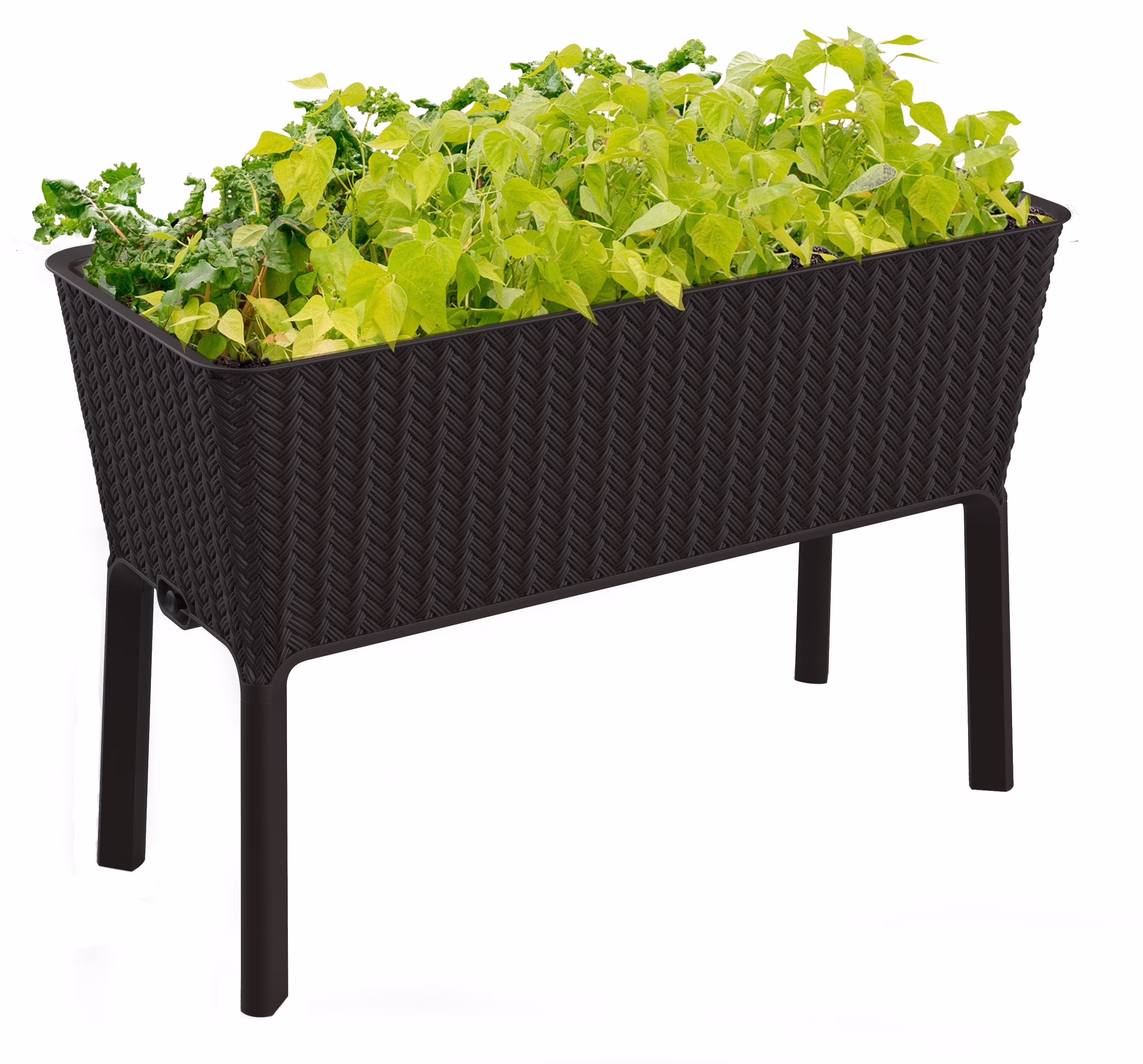 Keter Splendor 31.7 Gallon Raised Garden Bed with Self Watering and Drainage, Grey