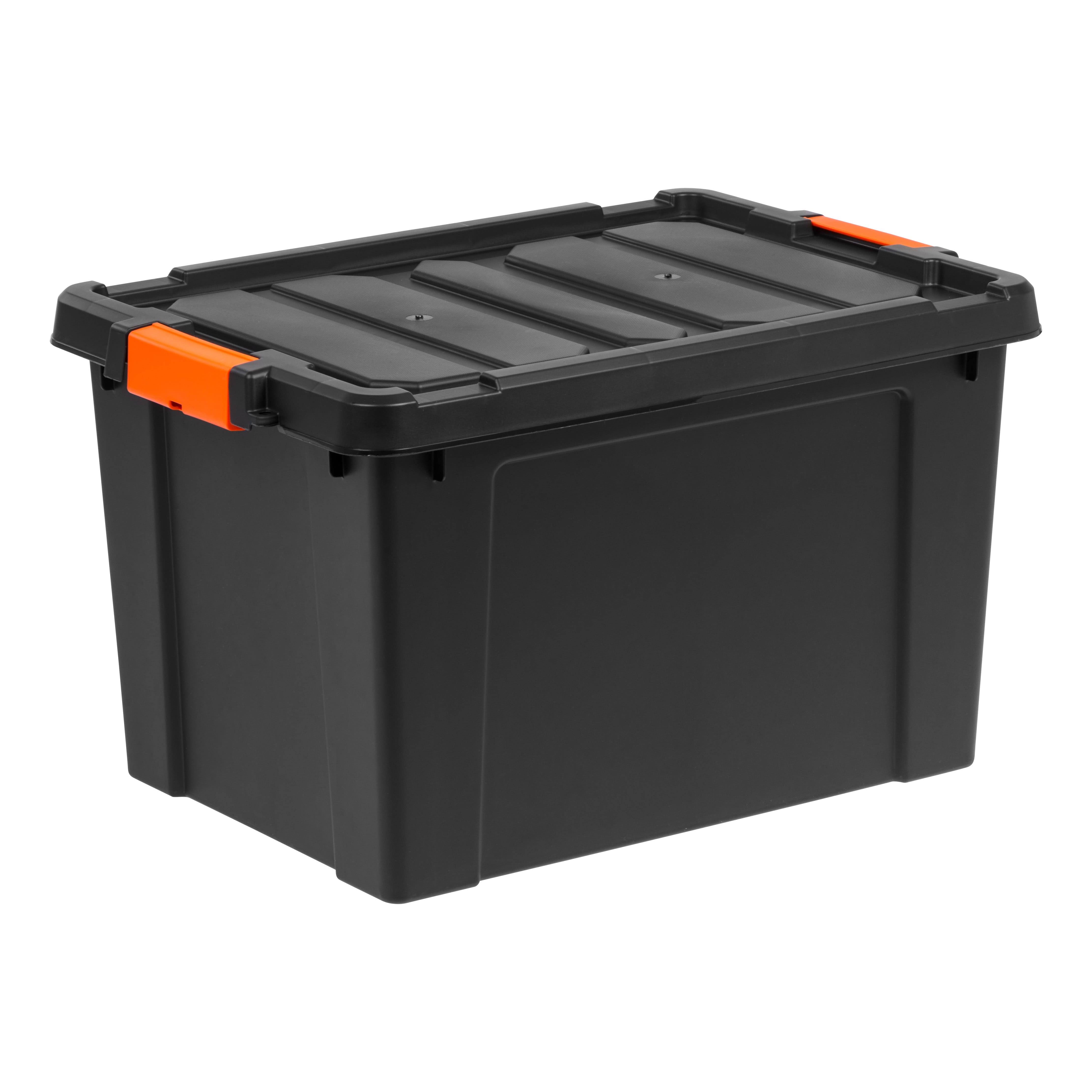 Iris USA, 19 Gallon Heavy Duty Plastic Storage Box, Black