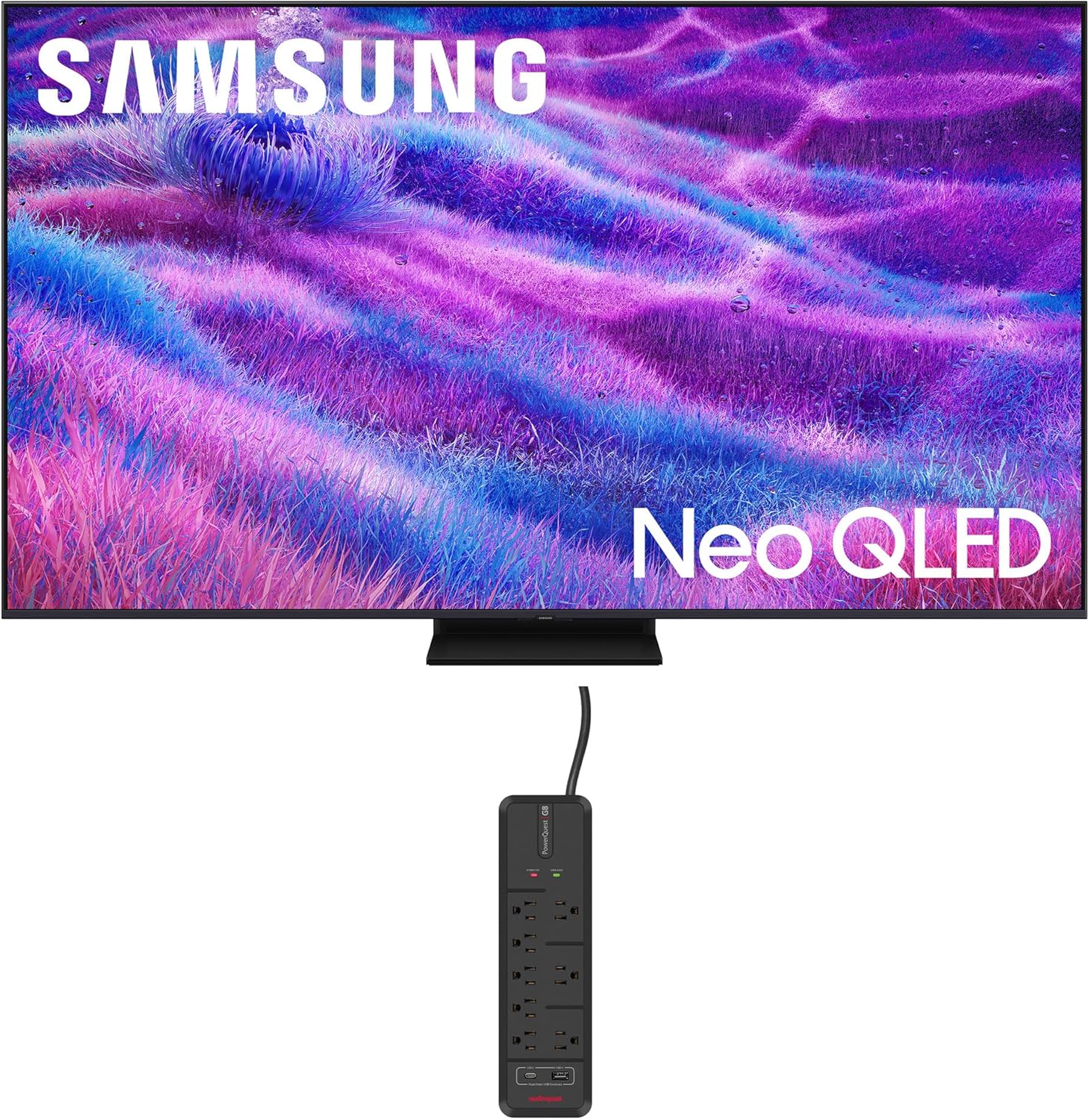 Samsung QN65QN80FAFXZA 65 Inch Neo QLED QN80F Series Supreme UHD 4K TV with an AudioQuest G8 8-Outlet USB-A/USB-C AC Power Surge Protector (2025)