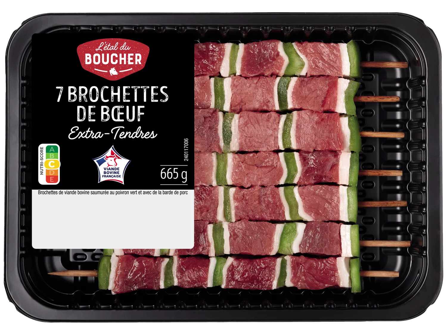L'TAL DU BOUCHER 7 brochettes de buf extra tendres