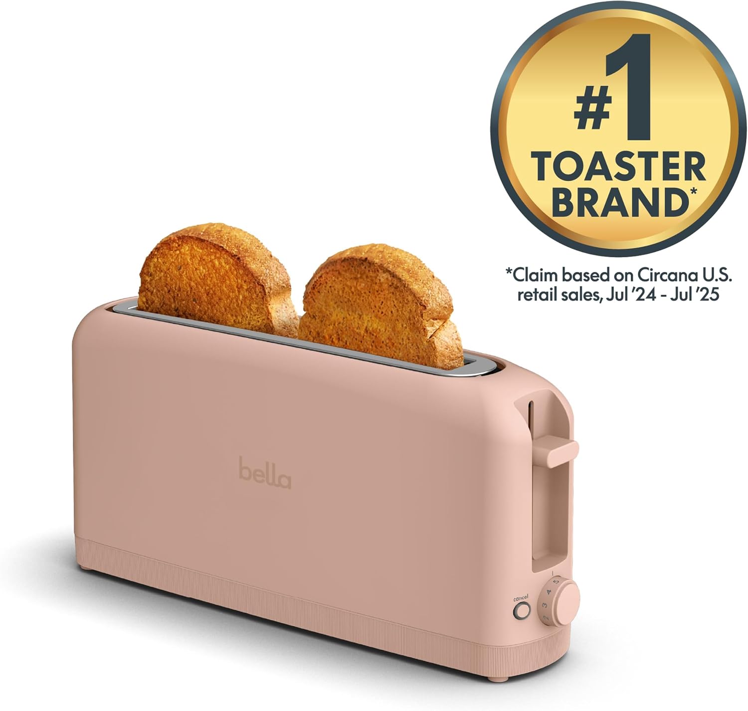 bella Fits-Anywhere 2-Slice Slim Toaster, Long Slot & Extra Wide, Blossom