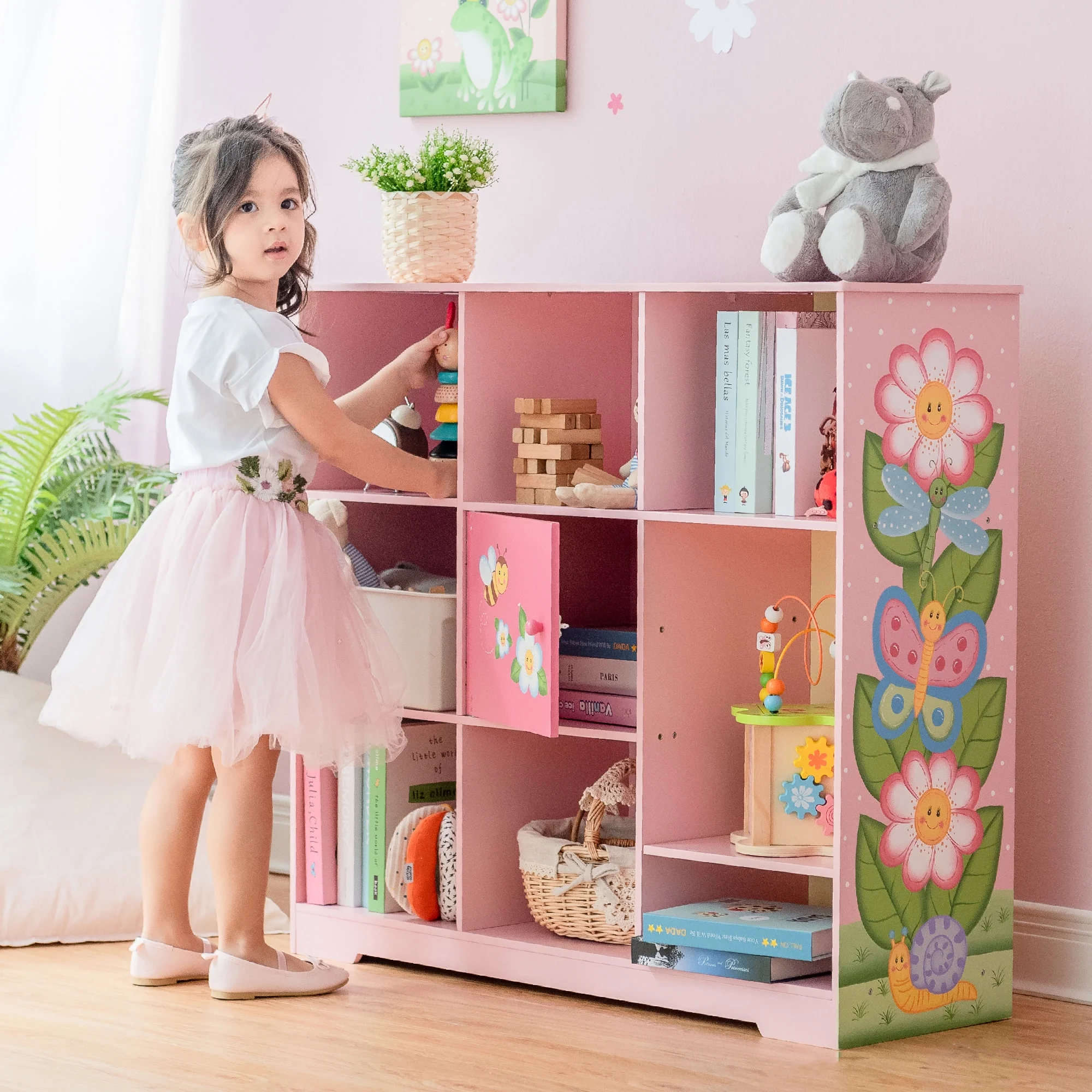 Fantasy Fields Magic Garden Kids Wooden 3 x 3 Cube Storage Unit