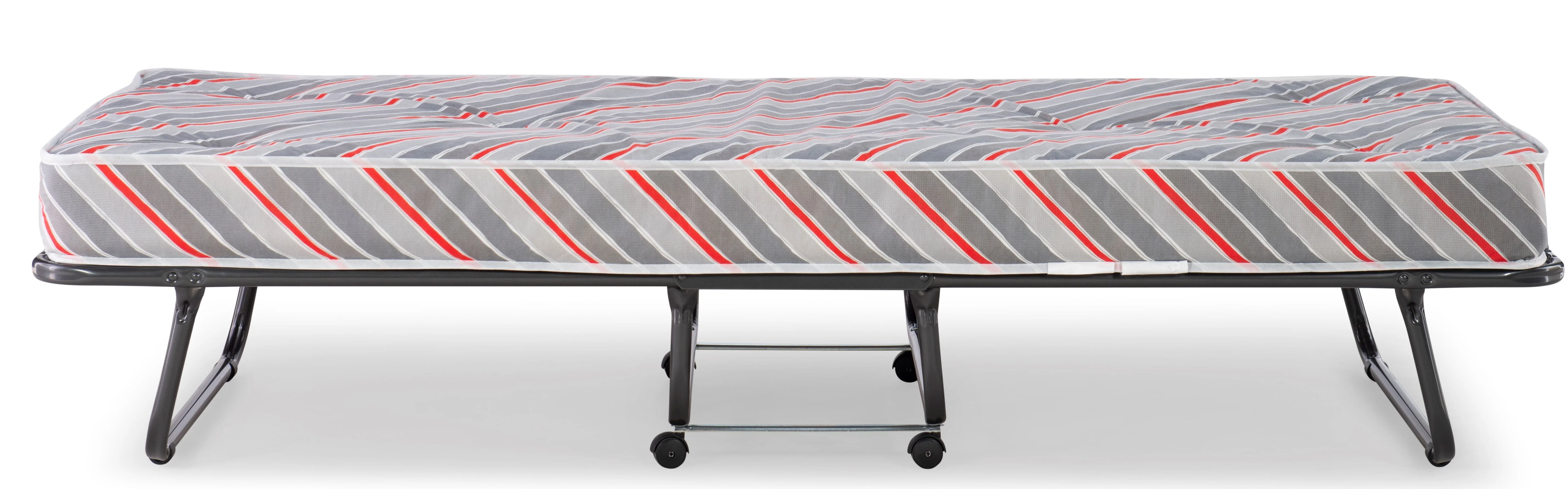 Linon Torino Folding Rollaway Guest Bed with 4" Innerspring Mattress, Cot(Multicolor) Image 7