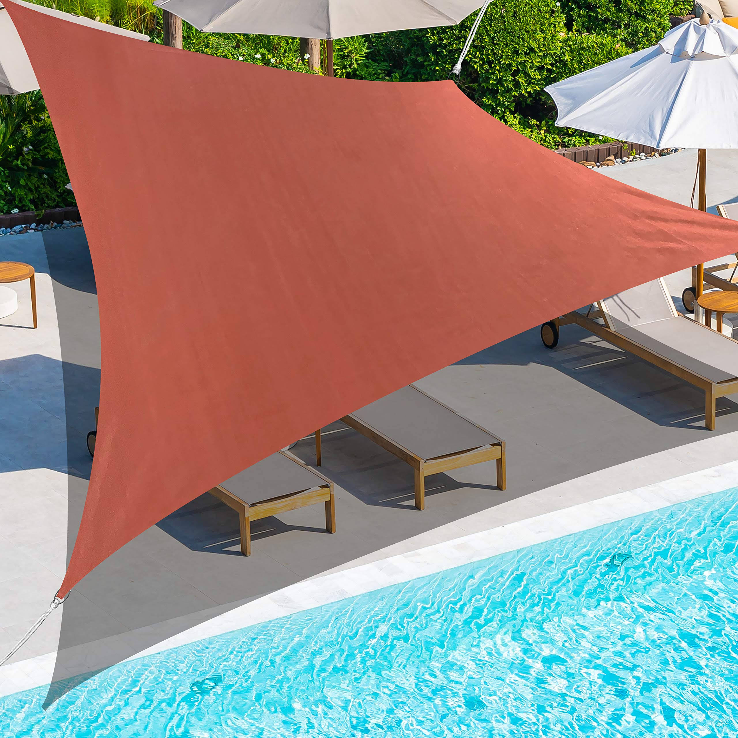 Backyard Expressions 12' x 12' Square Sun Shade Sail ,Red