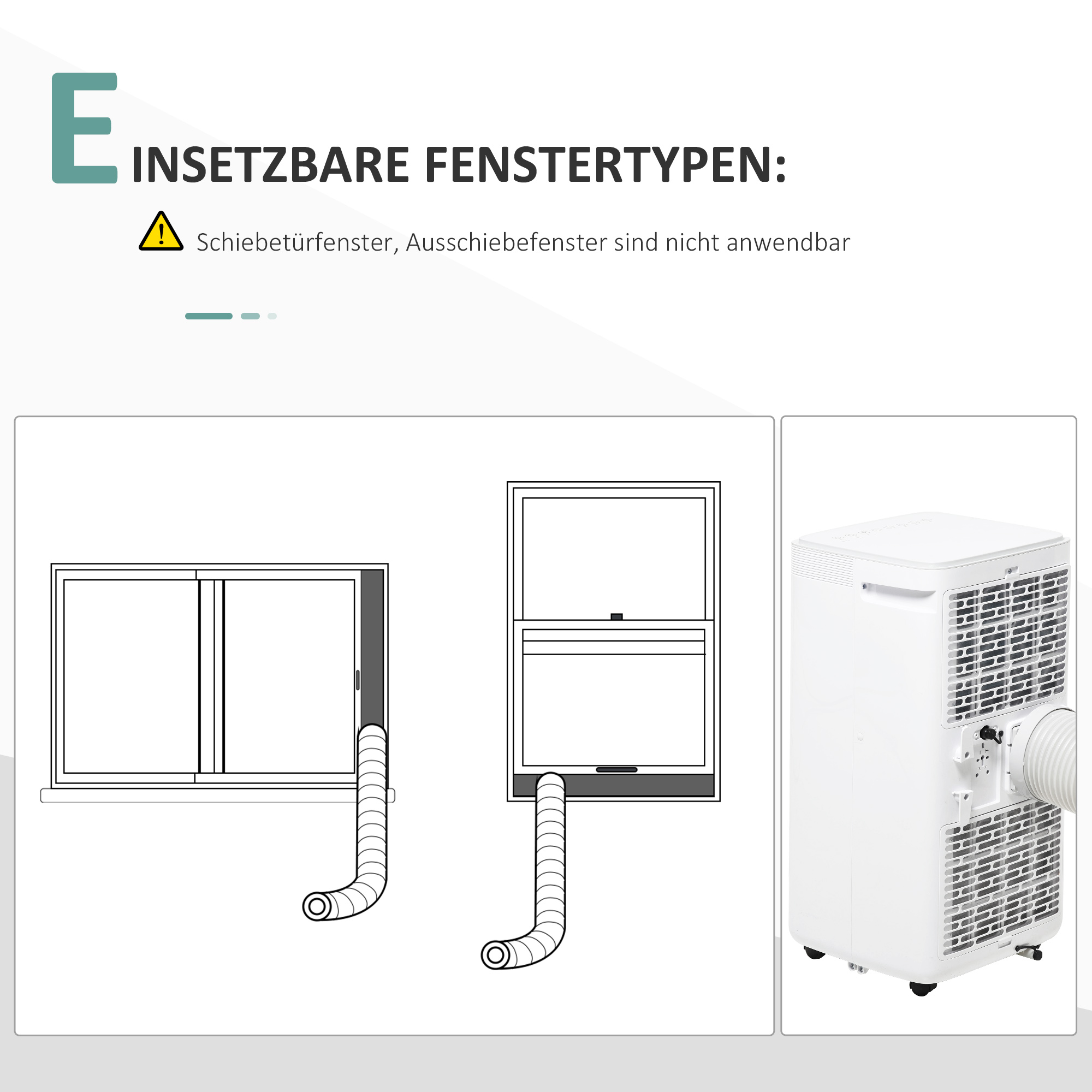 HOMCOM Mobiele airconditioner airconditioner 4 modi afstandsbediening 24u timer ABS wit