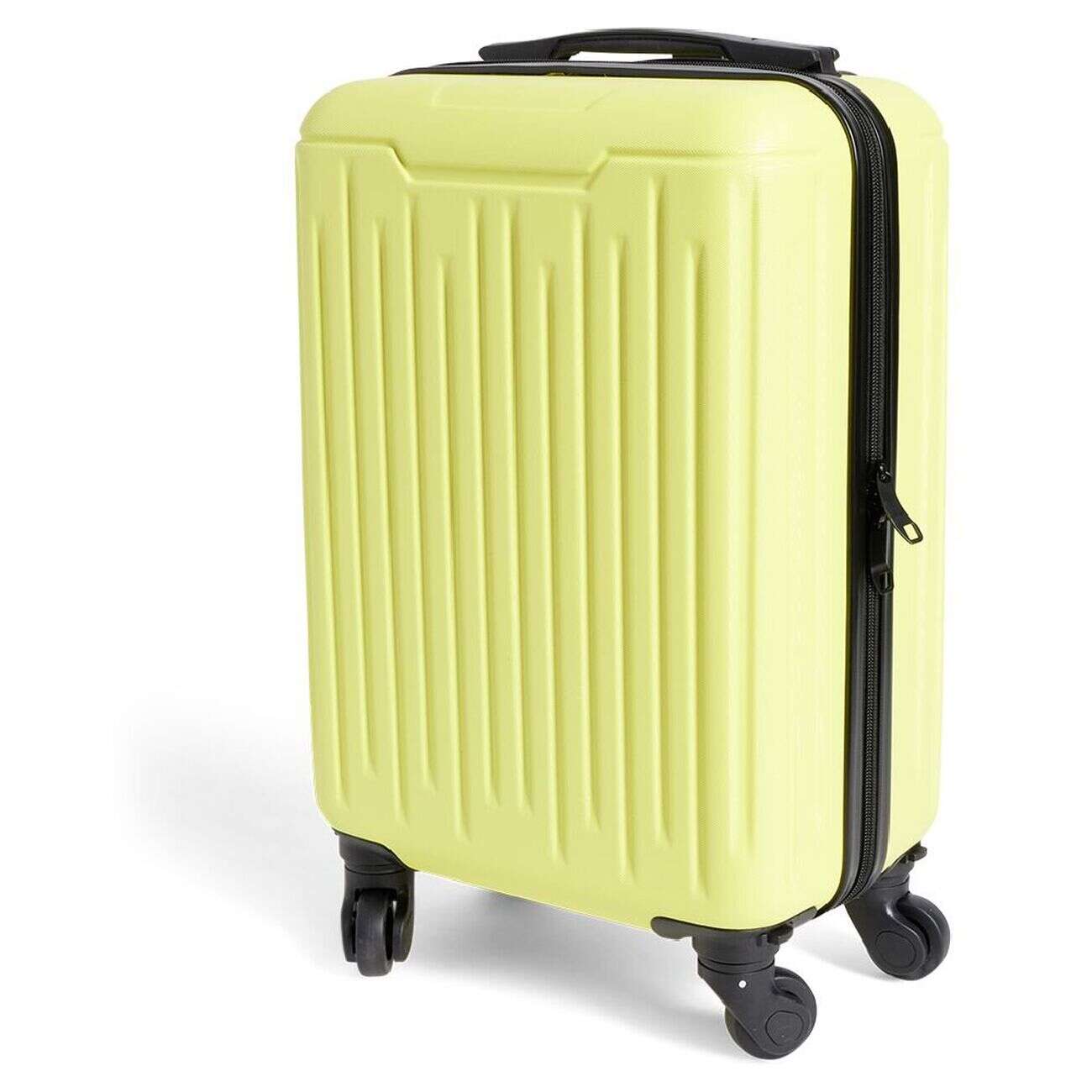 Valise cabine 26L rigide trolley 4 roues amovibles 51cm jaune