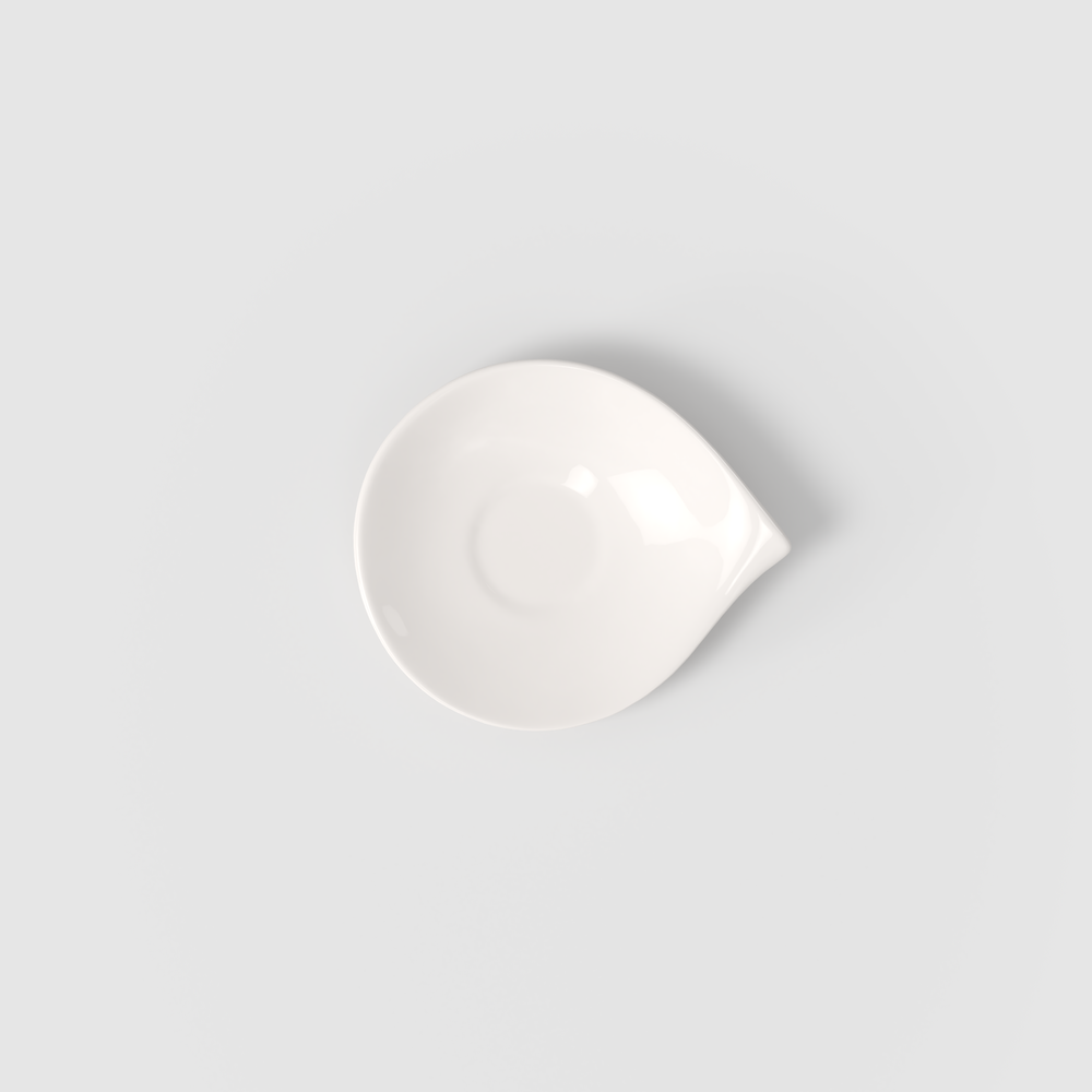 Flow Coffee cup saucer - White, 6'', Premium Porcelain