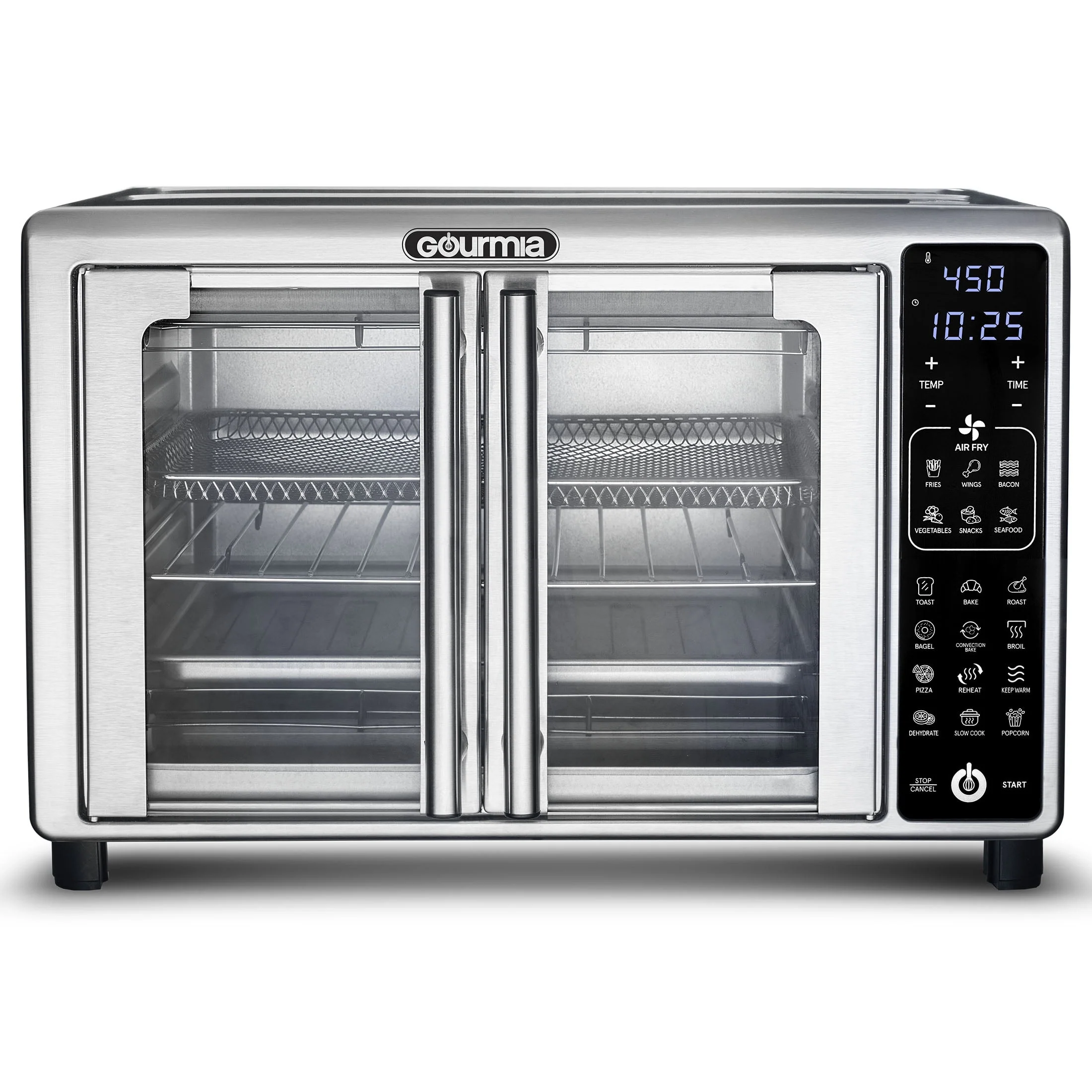 New Gourmia 6 - Slice Digital Toaster Oven Air Fryer with 19 One - Touch Presets, Stainless Steel