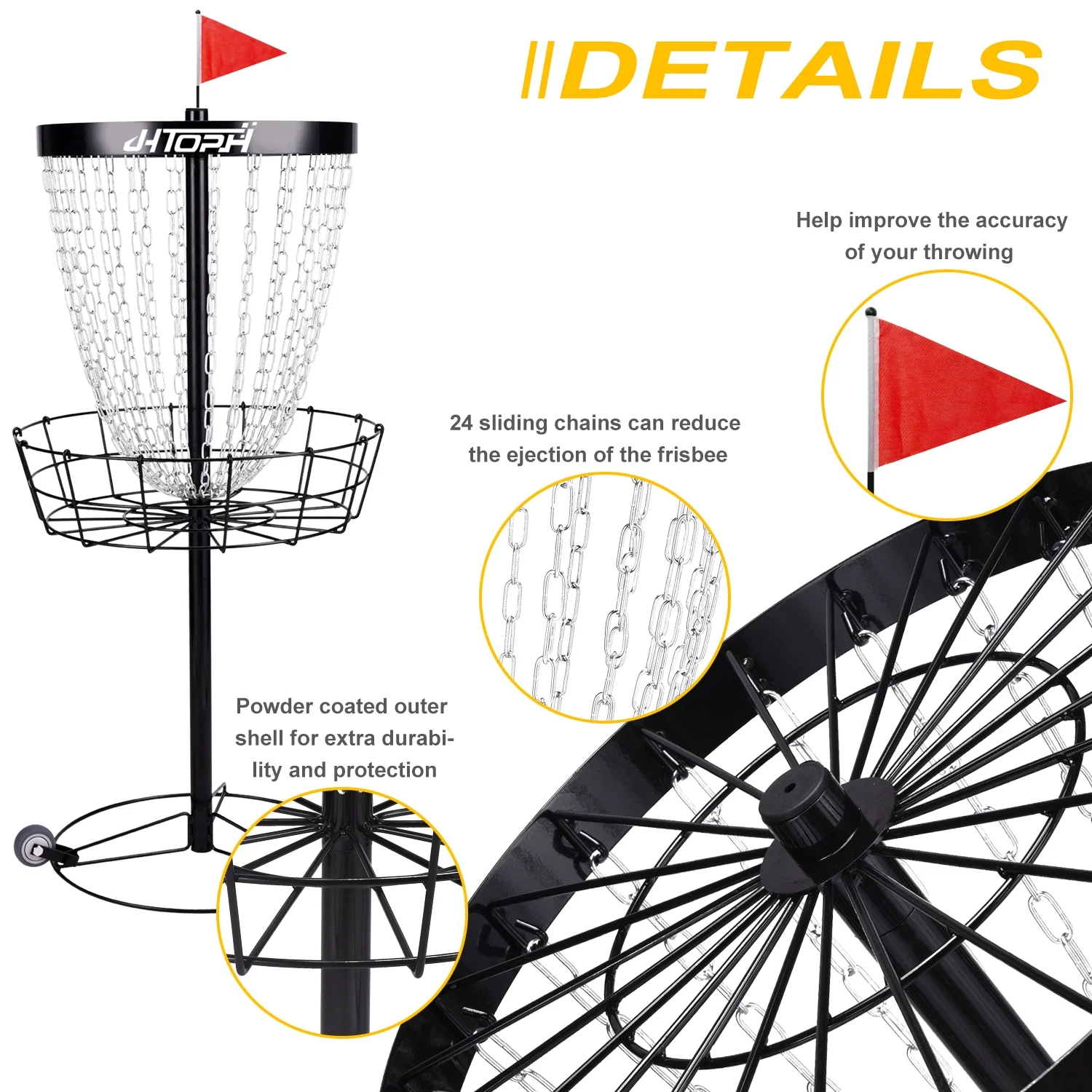 Classic Pro 24-Chain Portable Disc Golf Practice Basket-Choose Your Color - Image 4