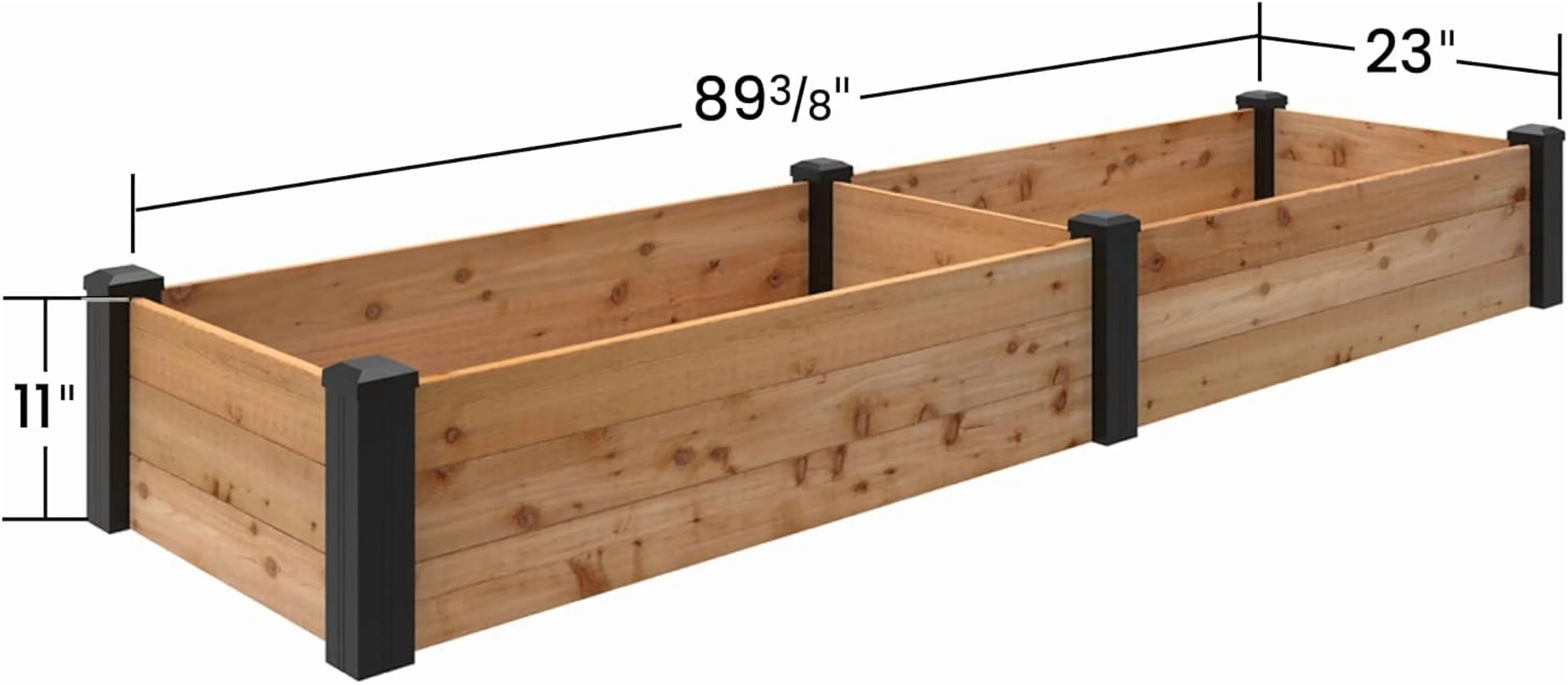Haven 2 ft. x 8 ft. Natural Cedar Raised Garden Bed(2' x 8'/Haven 3 Plank) - Image 5