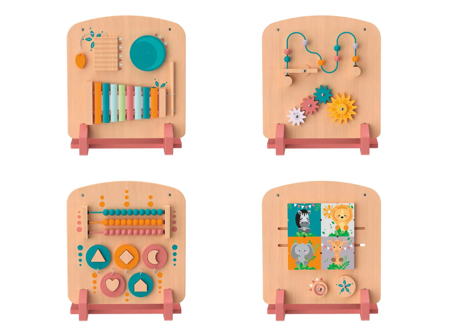 Playtive Jeu mural en bois vritable, 2 pices