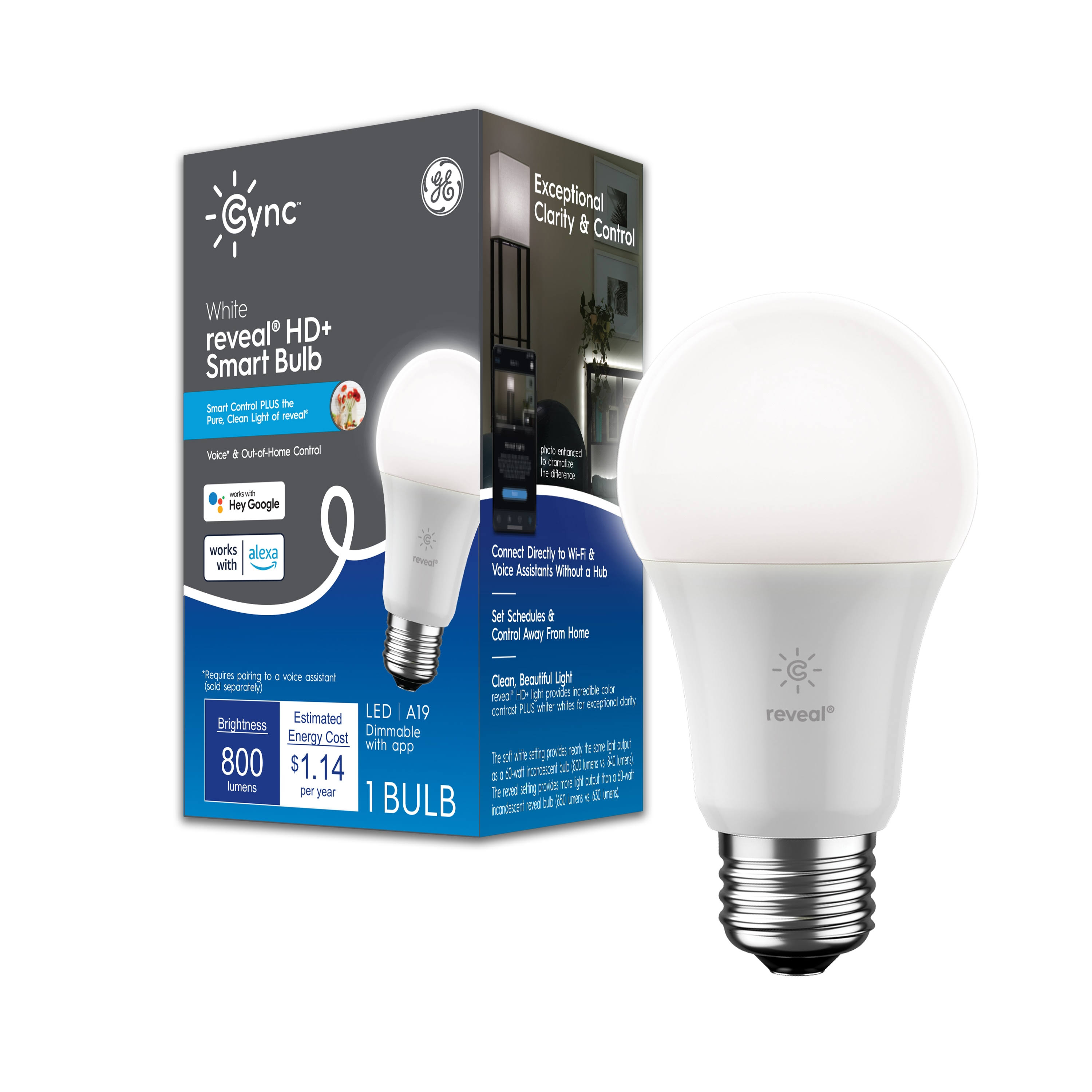GE 9.5W A19 Smart Bulb