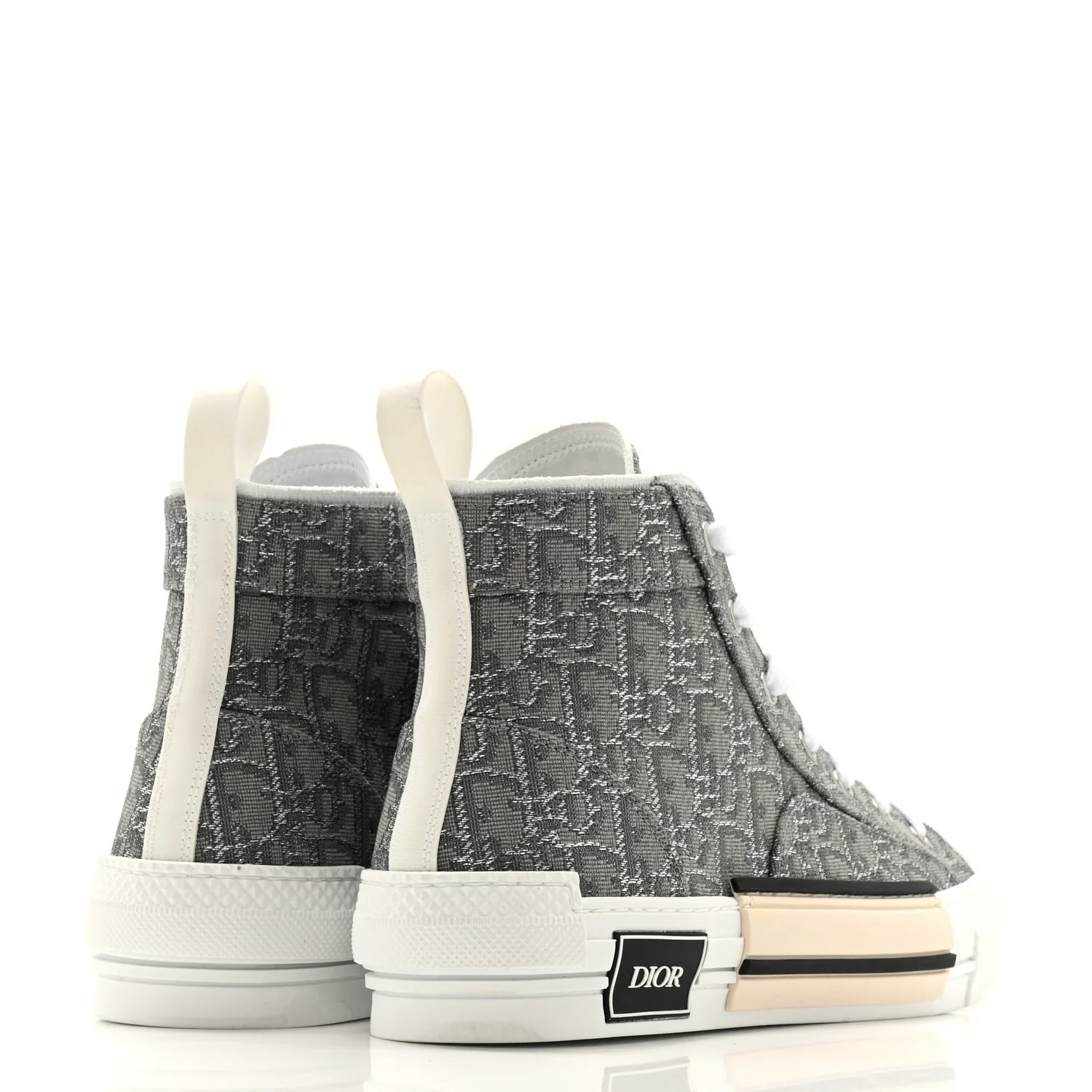 Metallic Oblique Jacquard Mens B23 High Top Sneakers 42 Grey