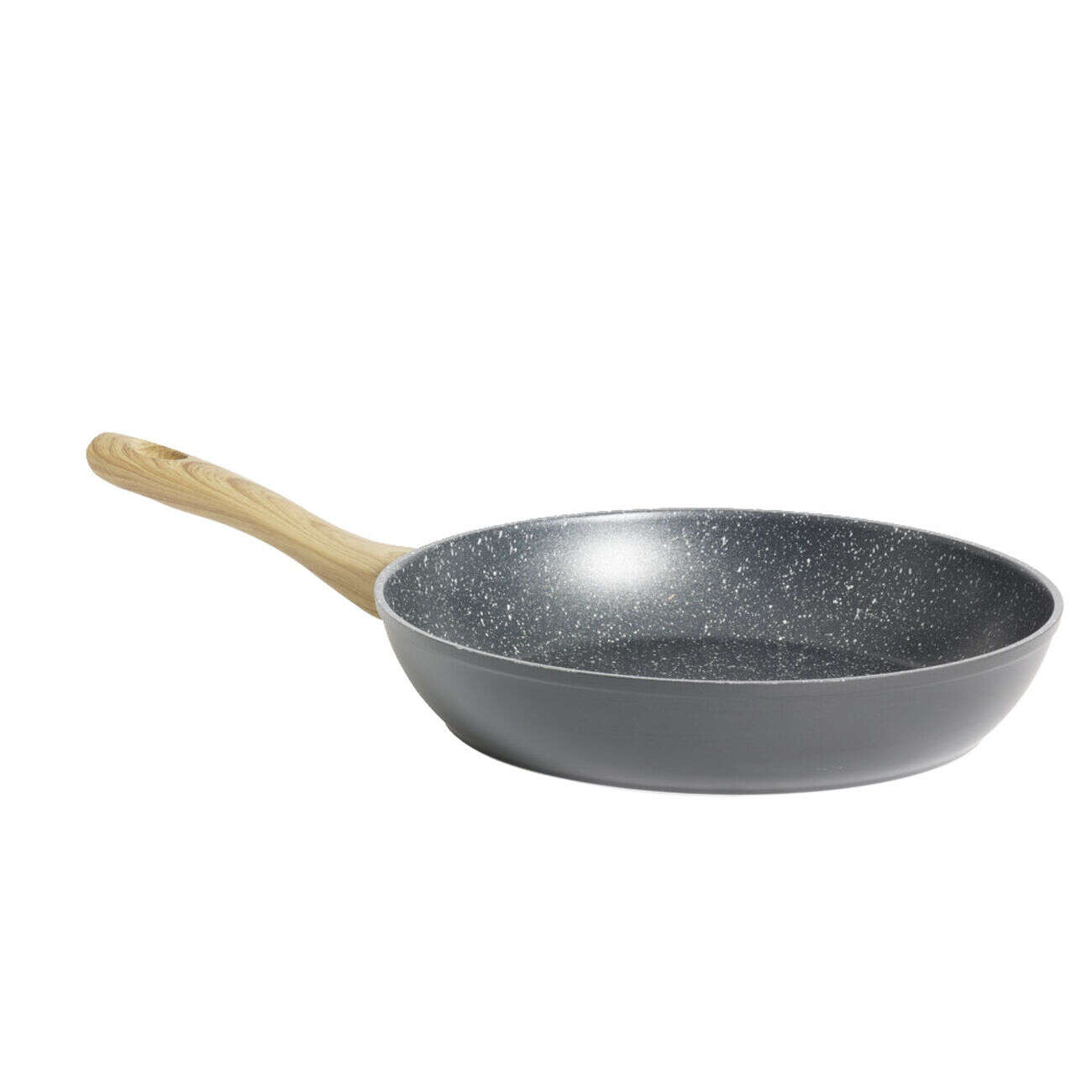 Poêle tous feux dont induction aluminium noir et poignée bois Ø28cm