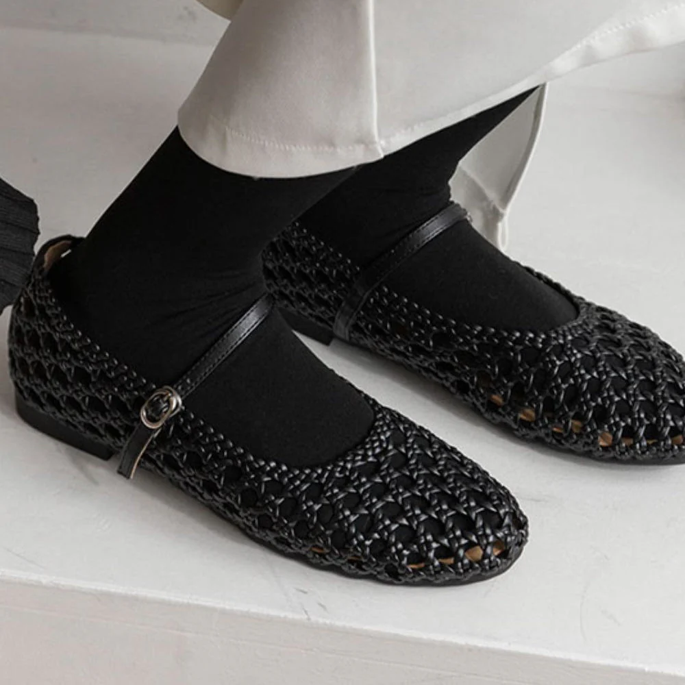 Ballerines en maille tissée pour femmes