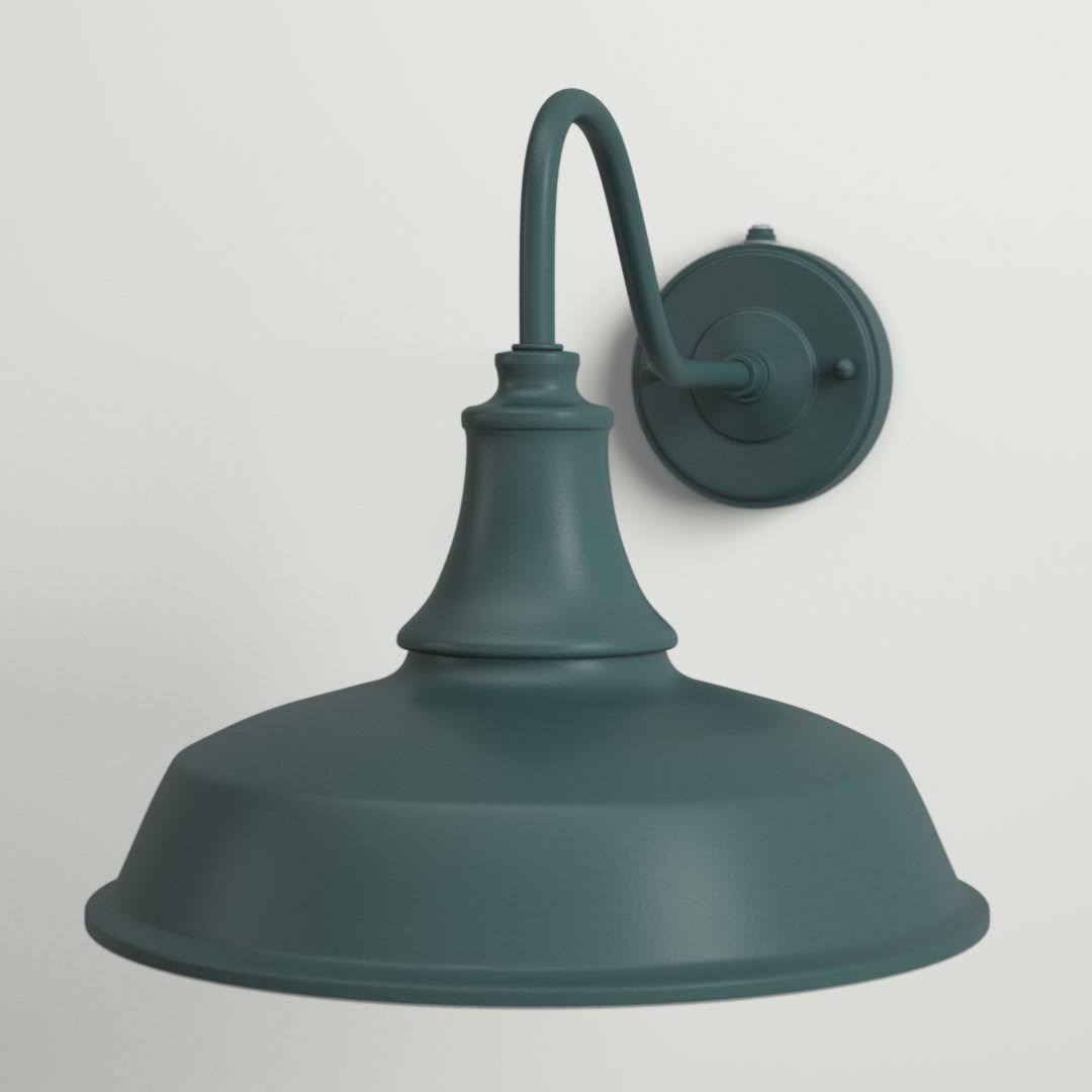 Gunnora Outdoor Barn Light with Dusk to Dawn Andover Mills Fixture Finish: Hunter Green/White Size: 9x22 H x 9x22 W x 13.25x22