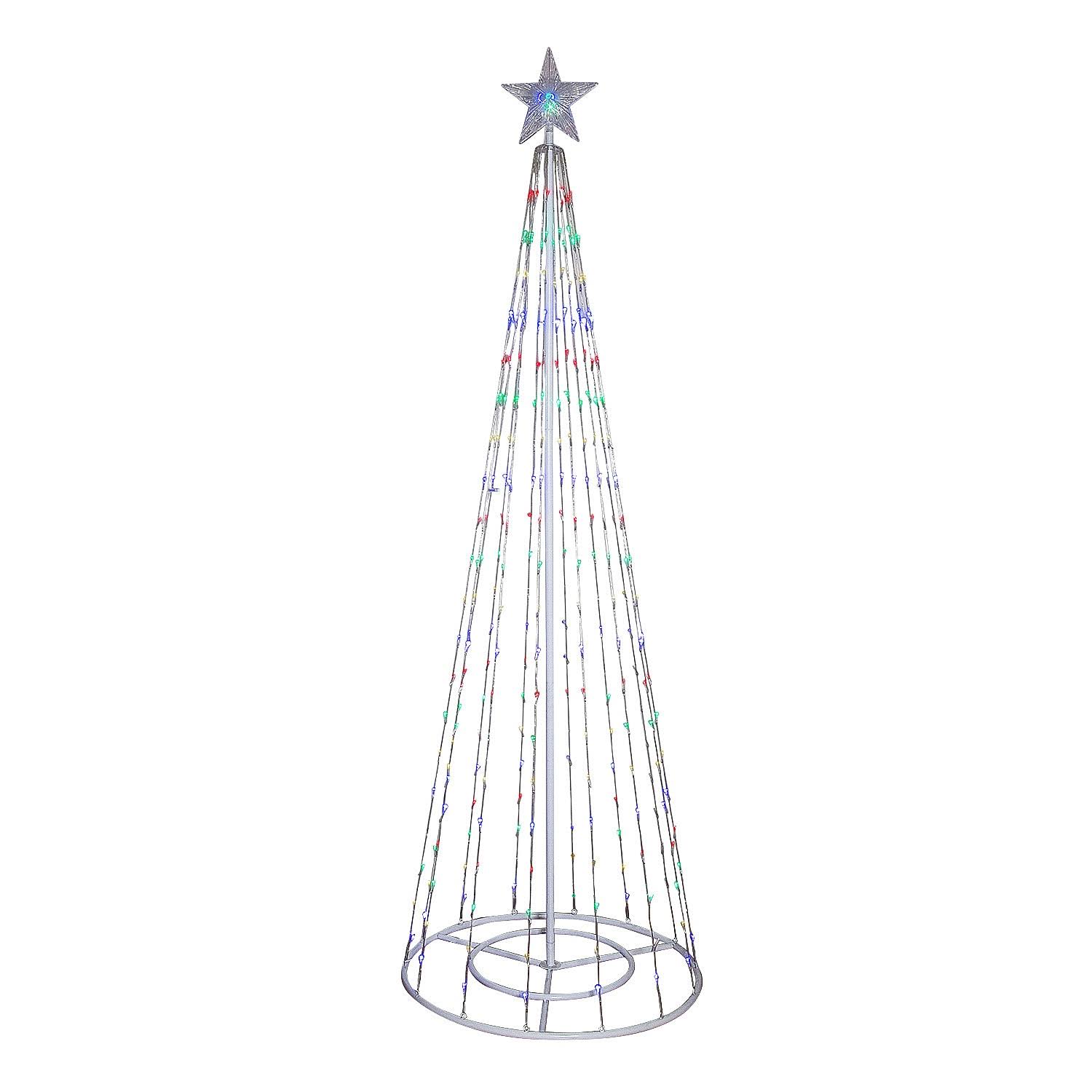 Alpine Corporation Christmas Tree with 8 Functions & 300 LED Lights White