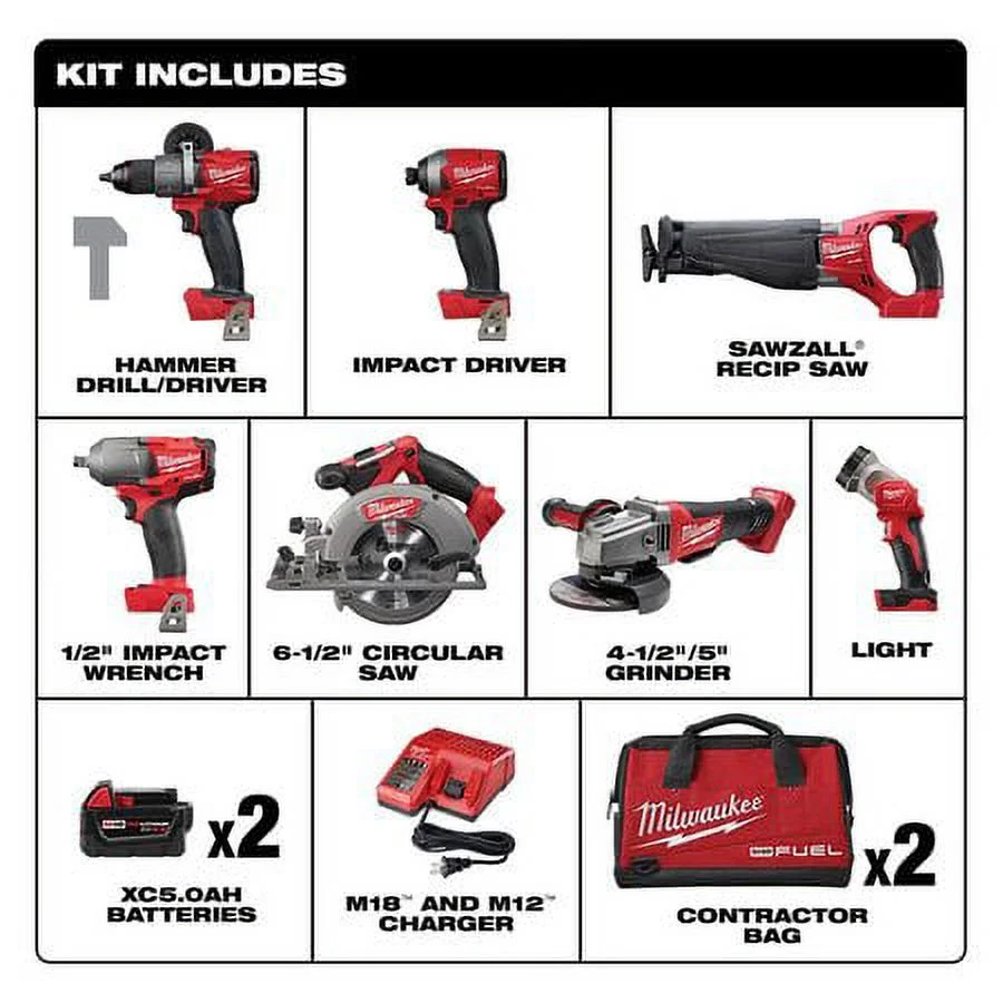 Milwaukee M18 Fuel 7pc Combo Kit