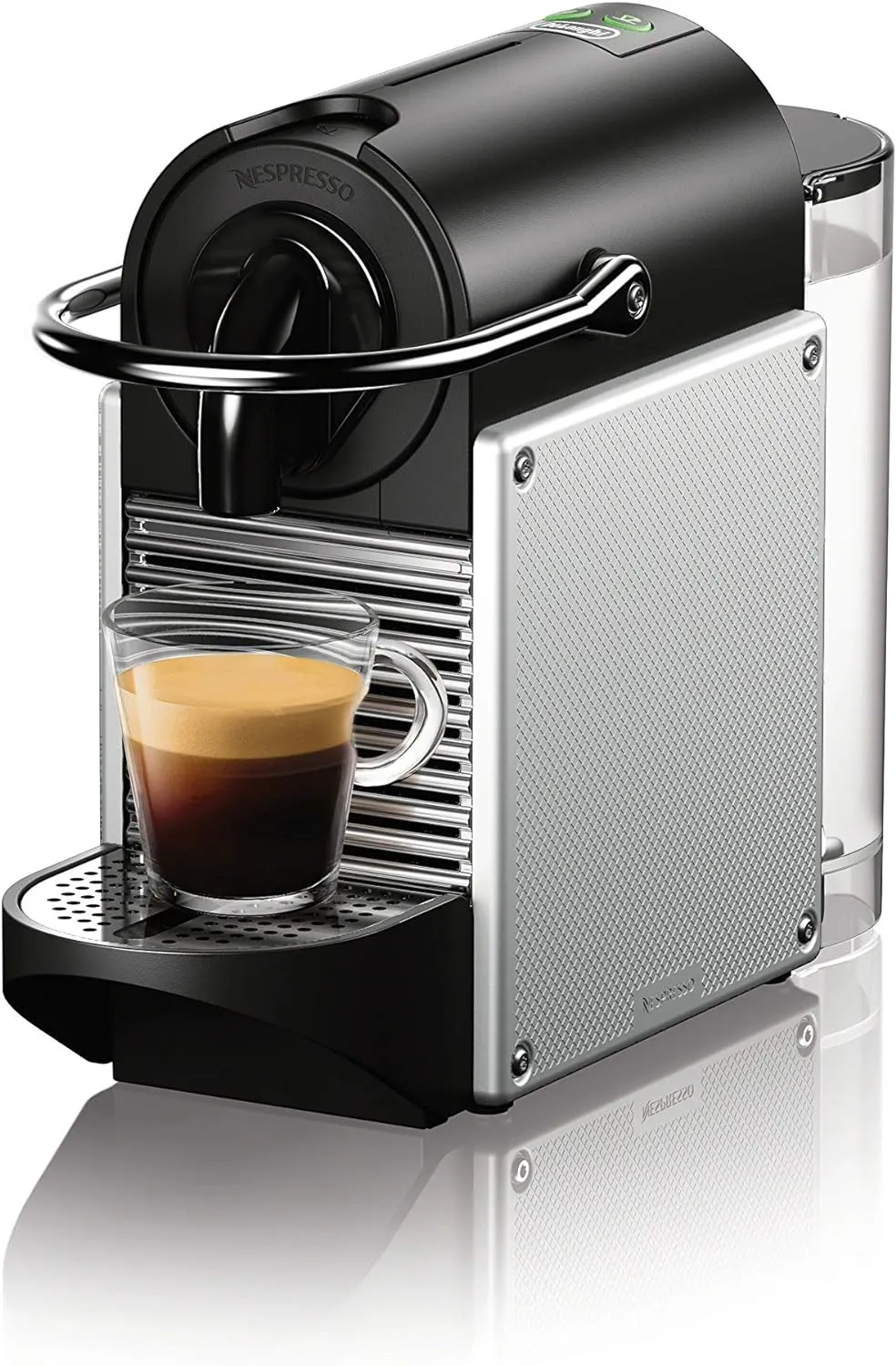 Machine à expresso Nespresso Pixie de De’Longhi, pompe 19 bars, design compact en aluminium, argent, 1100 ml