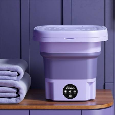 Kingfurt Portable Washing Machine, 8L Foldable Mini Washing Machine, Folding Mini Small Washer for Baby Clothes, Underwear or Small Items, Apartment,
