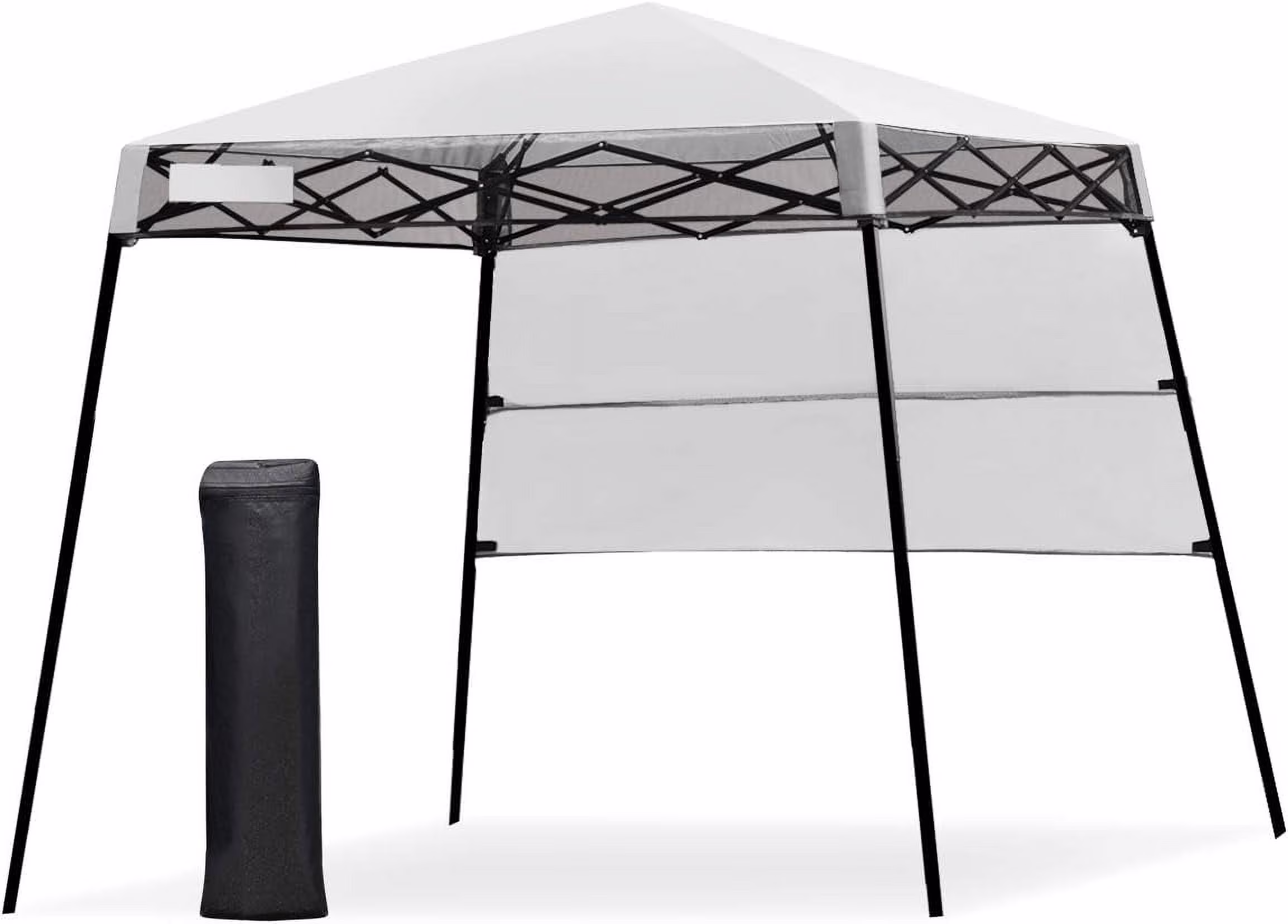PINDEE 7x7 Ft Pop up Canopy, Slant Leg Outdoor Tent with Carry Bag & 4 Stakes, Compact Portable Canopy Tent for Hiking Camping Fishing & Picnic, 7x7 Base, 6x6 Top