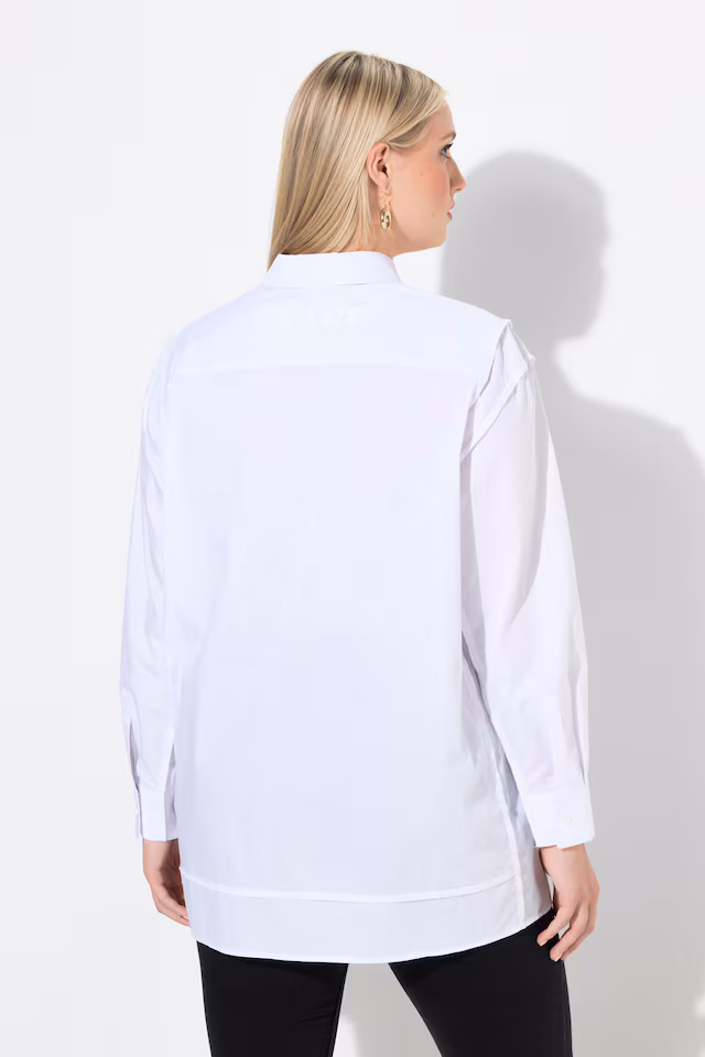Decorative Seam Long Sleeve Button Down Shirt