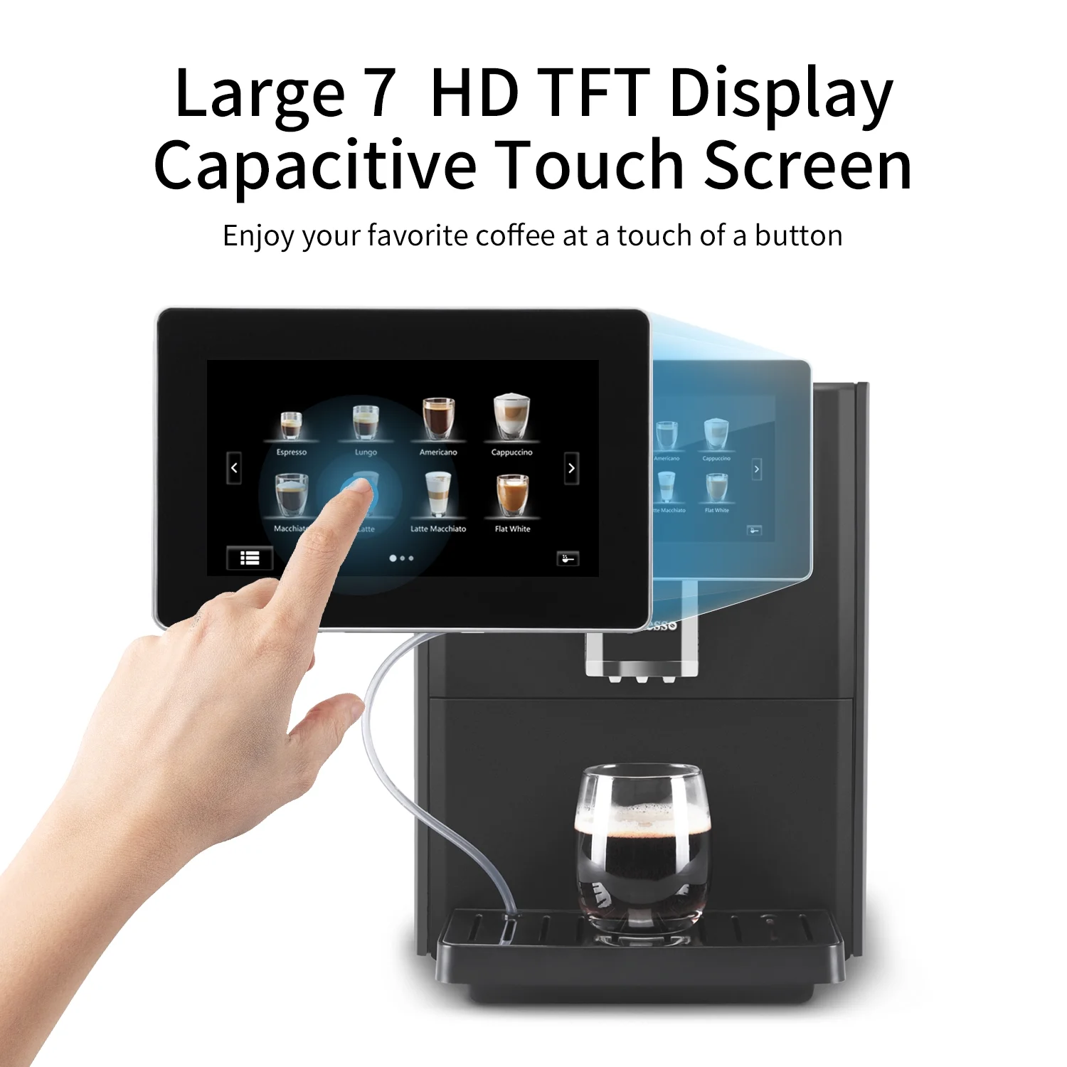 Hipresso CM - 1001 Programmable Super - Automatic Espresso Coffee Machine with Large 7 in HD TFT Display