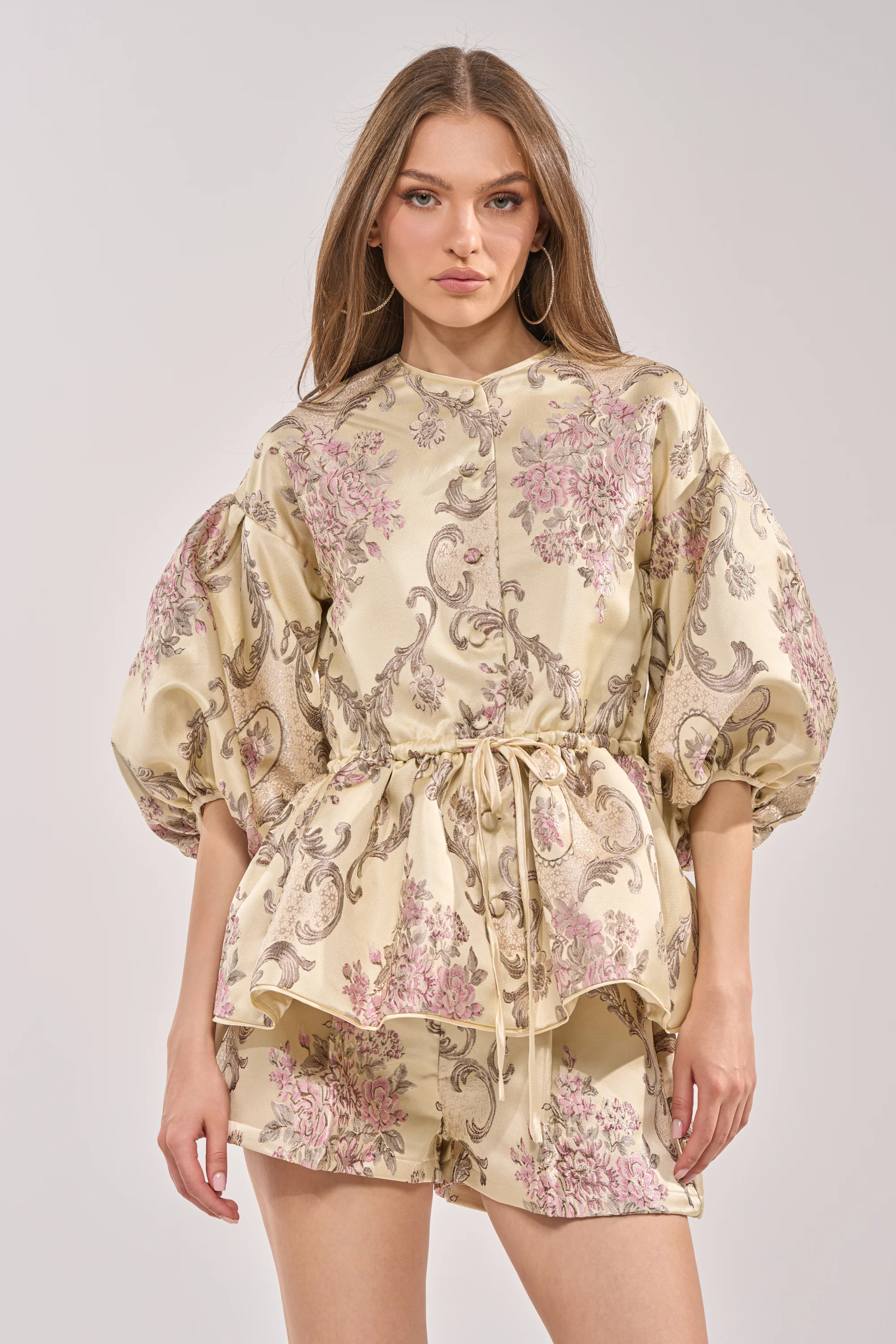 PORCELAIN DOLL BROCADE TOP - Akira Store