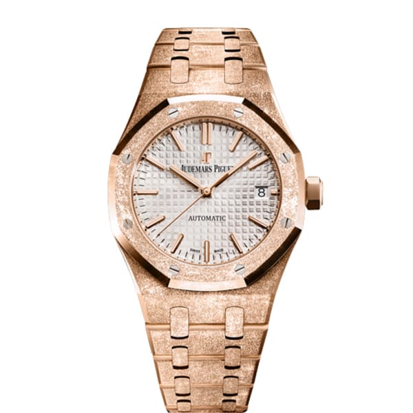 [Super Clone]Audemars Piguet Royal Oak Frosted Gold, Silver dial, 37mm, 18k Rose gold, 15454OR.GG.1259OR.01