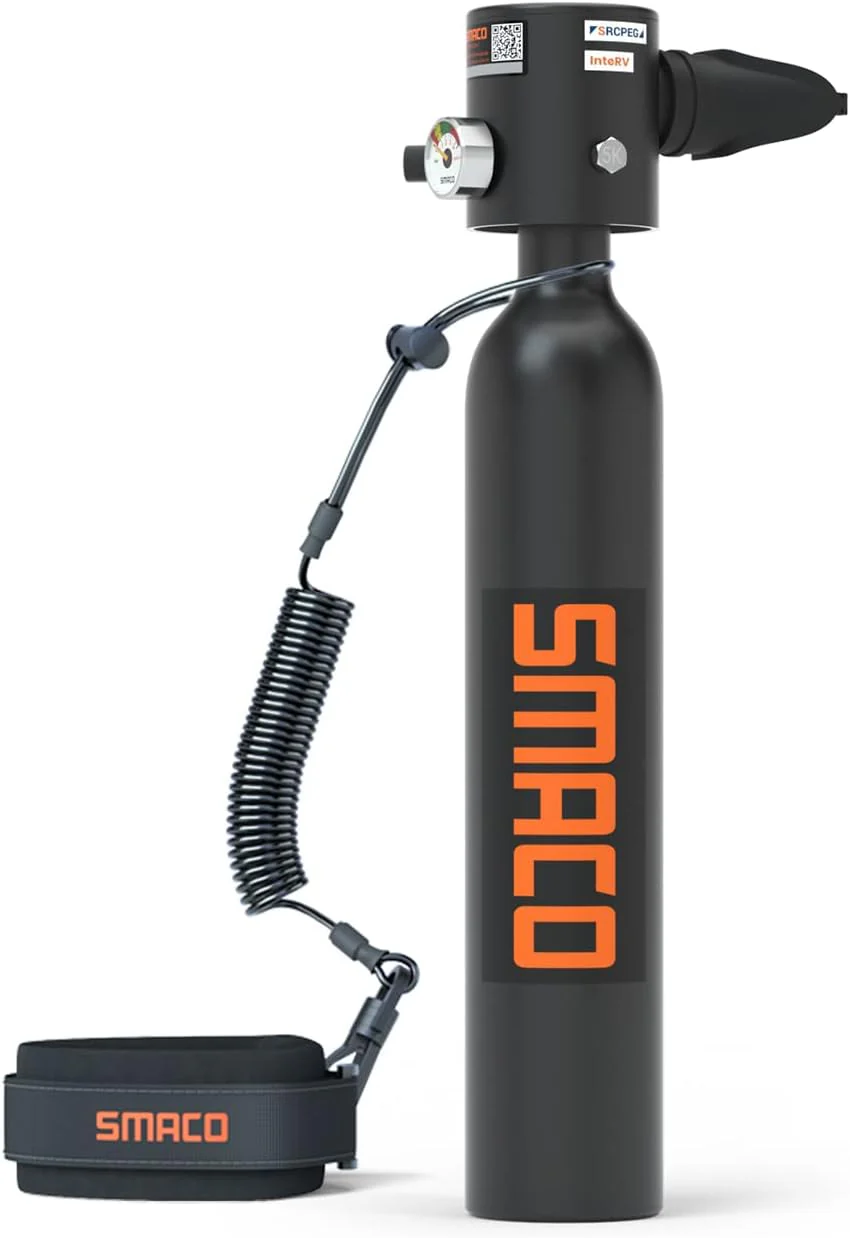 Mini Scuba Tank 0.5L Portable Scuba Diving Tank Support About 6 Minutes Underwater Breathe, Scuba Diving Cylinder with 0.5L Capacity 3000Psi/200Bar Maximum Pressure for 33 ft Depth Diving