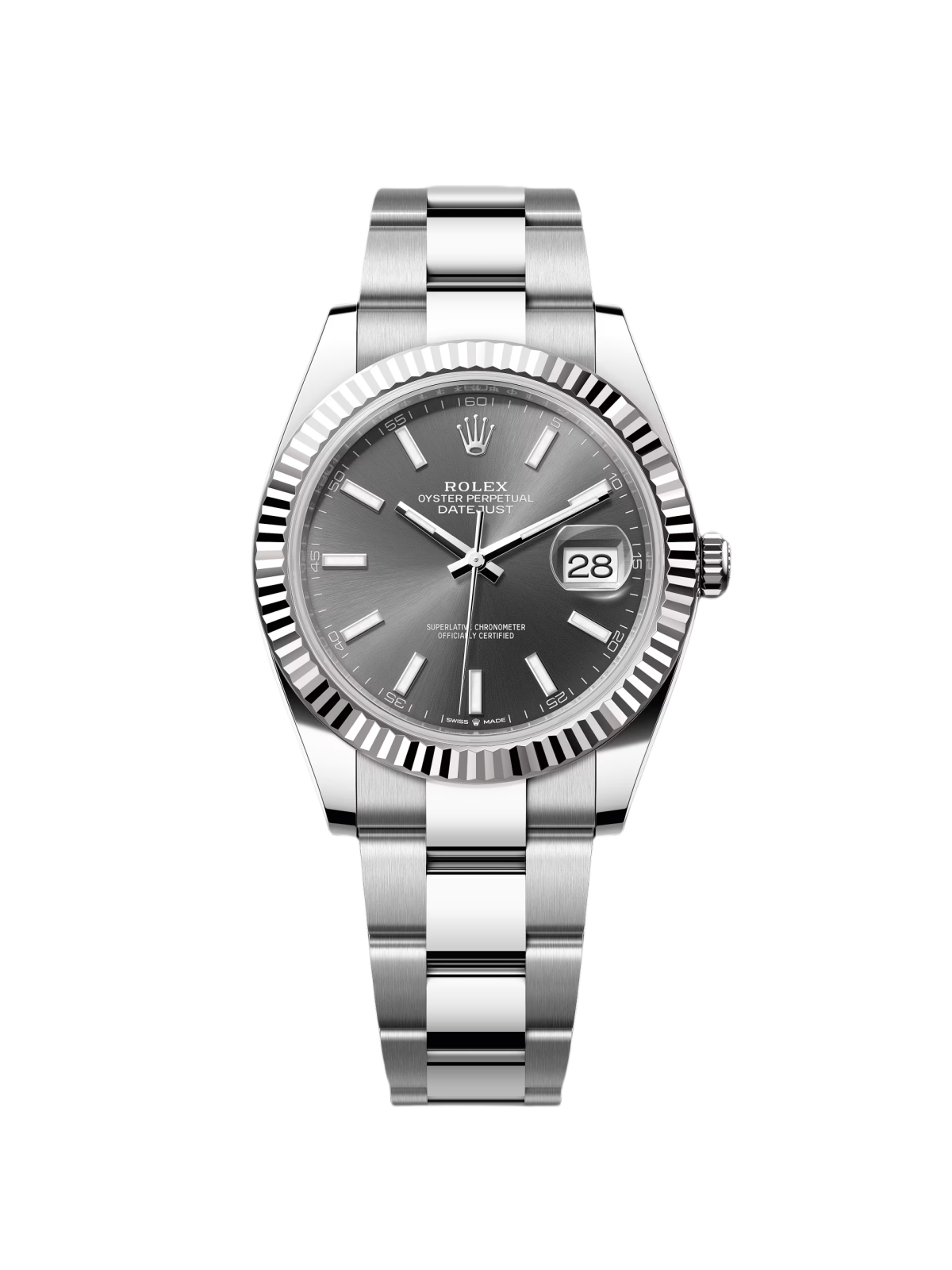 【Super Clone】RLX  Datejust 41mm 126334 Dark Rhodium Index Jubilee Stainless Steel