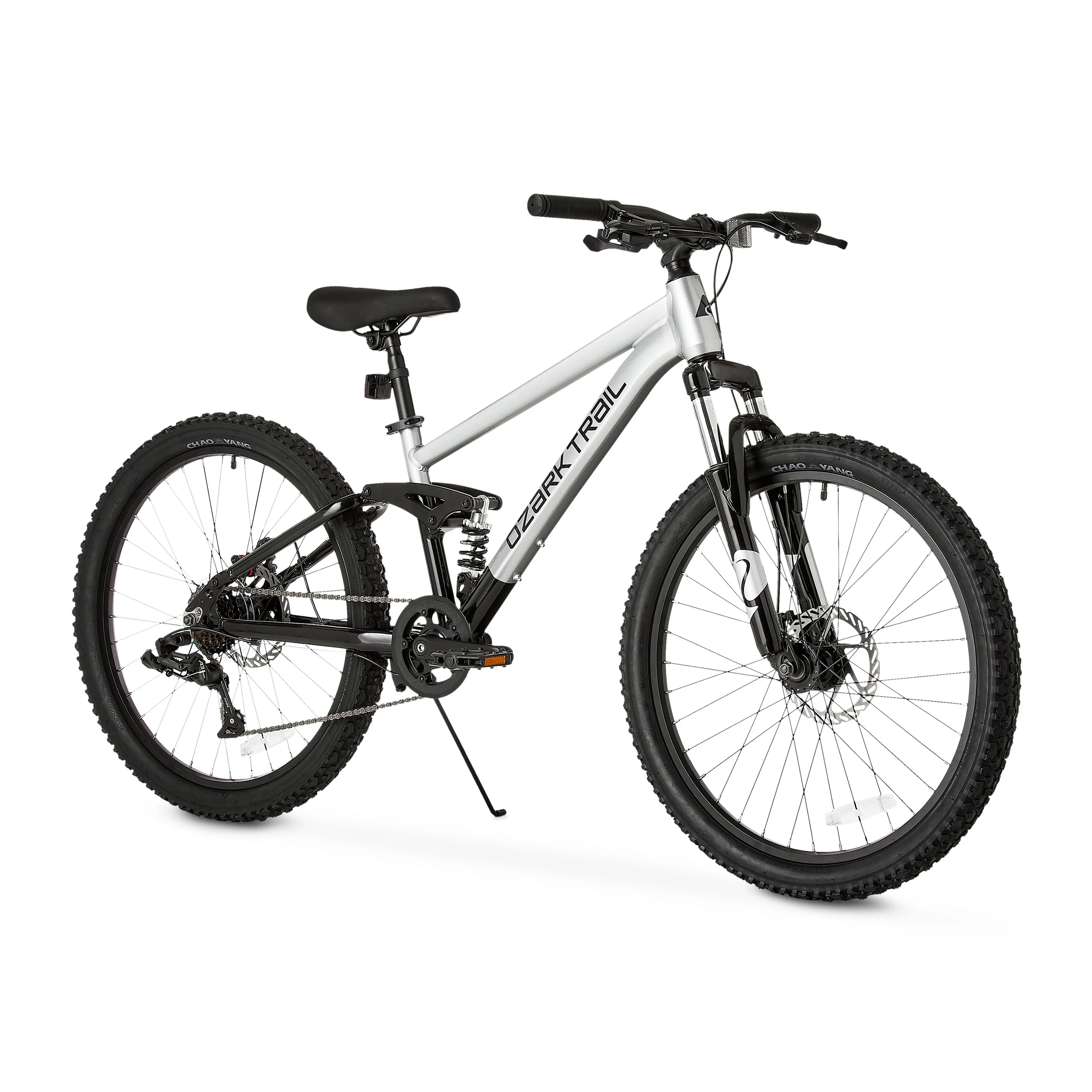 24" FS 1 Epictrail Full Suspension Mountain Bike, For Teens and Adults, Heights between 4'6" 5'6", Silver(White) Image 8