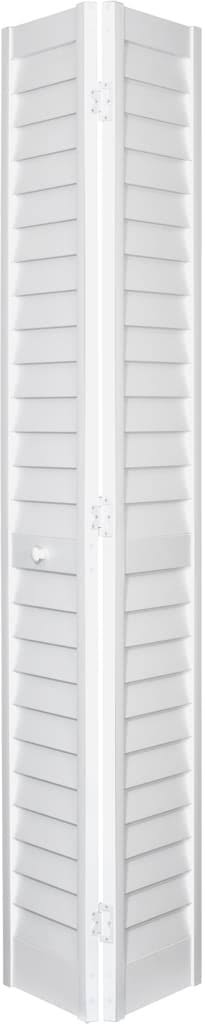 Lowe's Plantation 28-in x 80-in White 2-Panel Square Hollow Core Prefinished PVC Bifold Door Hardware Included | 7302880100