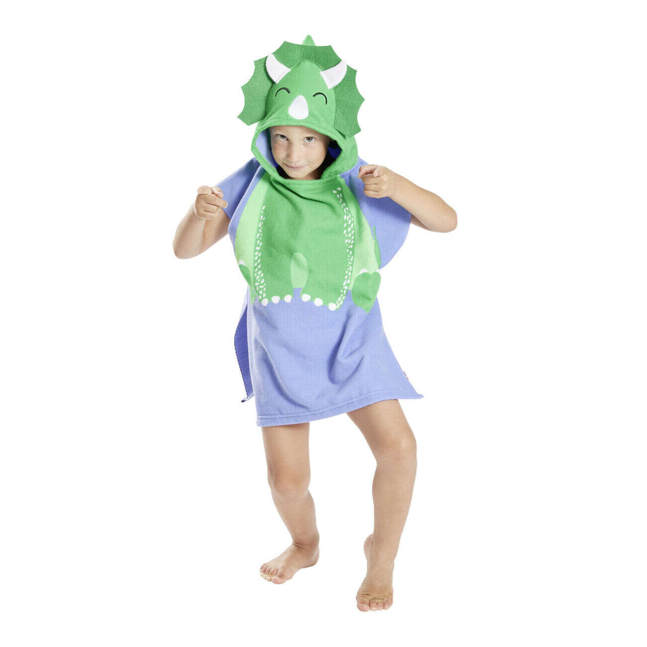 Poncho de plage enfant dinosaure TU 55x110cm