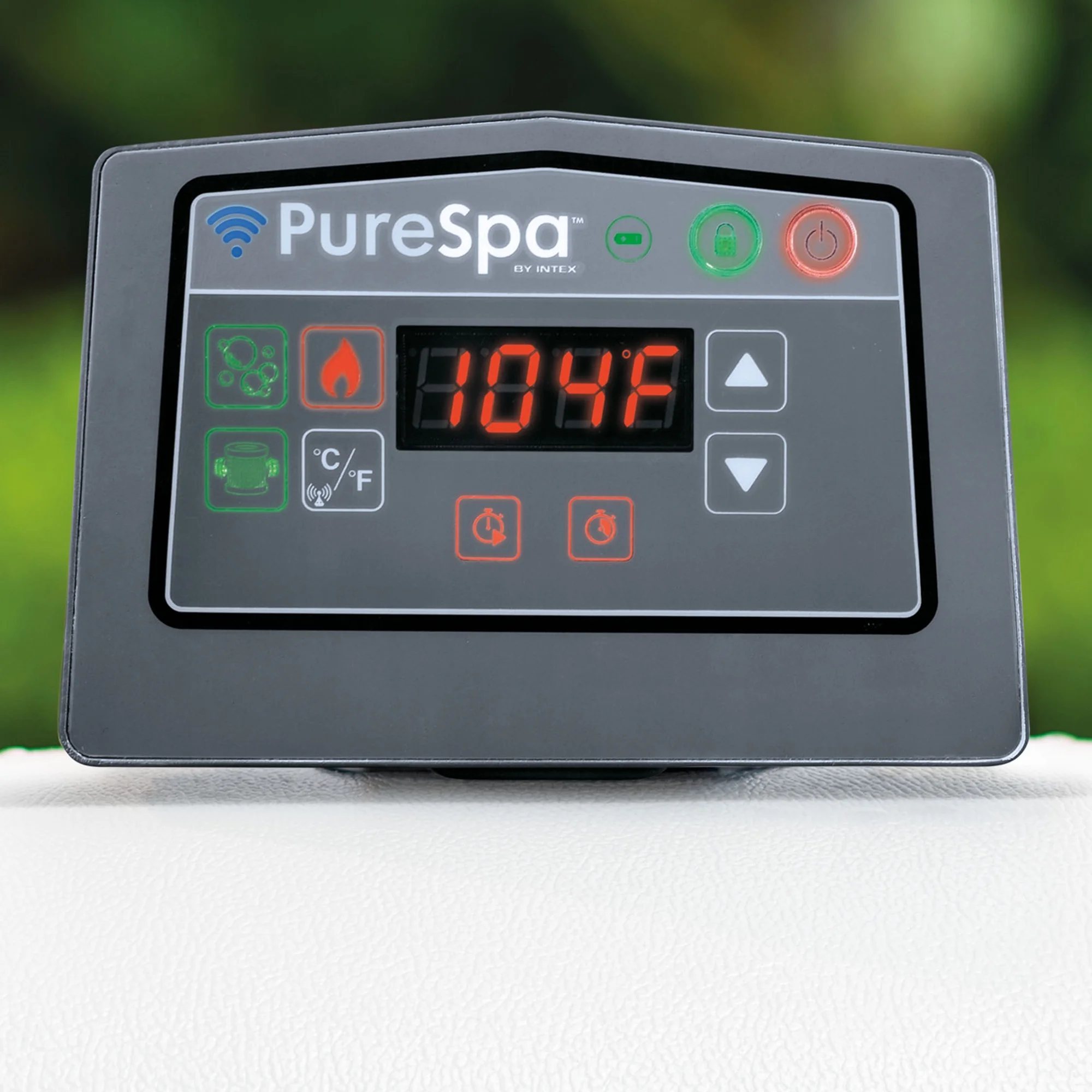 INTEX Purespa Plus Greywood Deluxe 4 Person Inflatable Spa W/ Jets