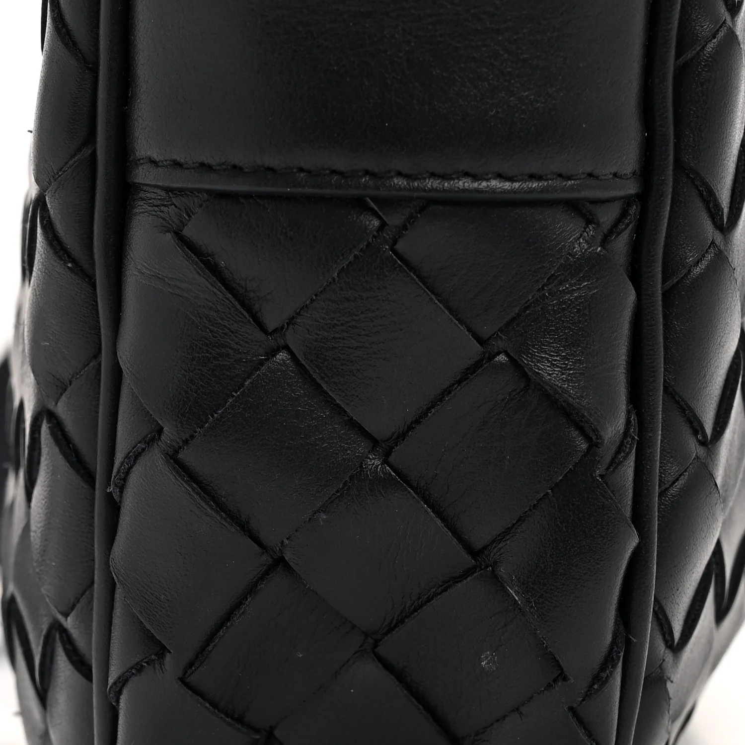 Calfskin Intrecciato Small Camera Bag Navy