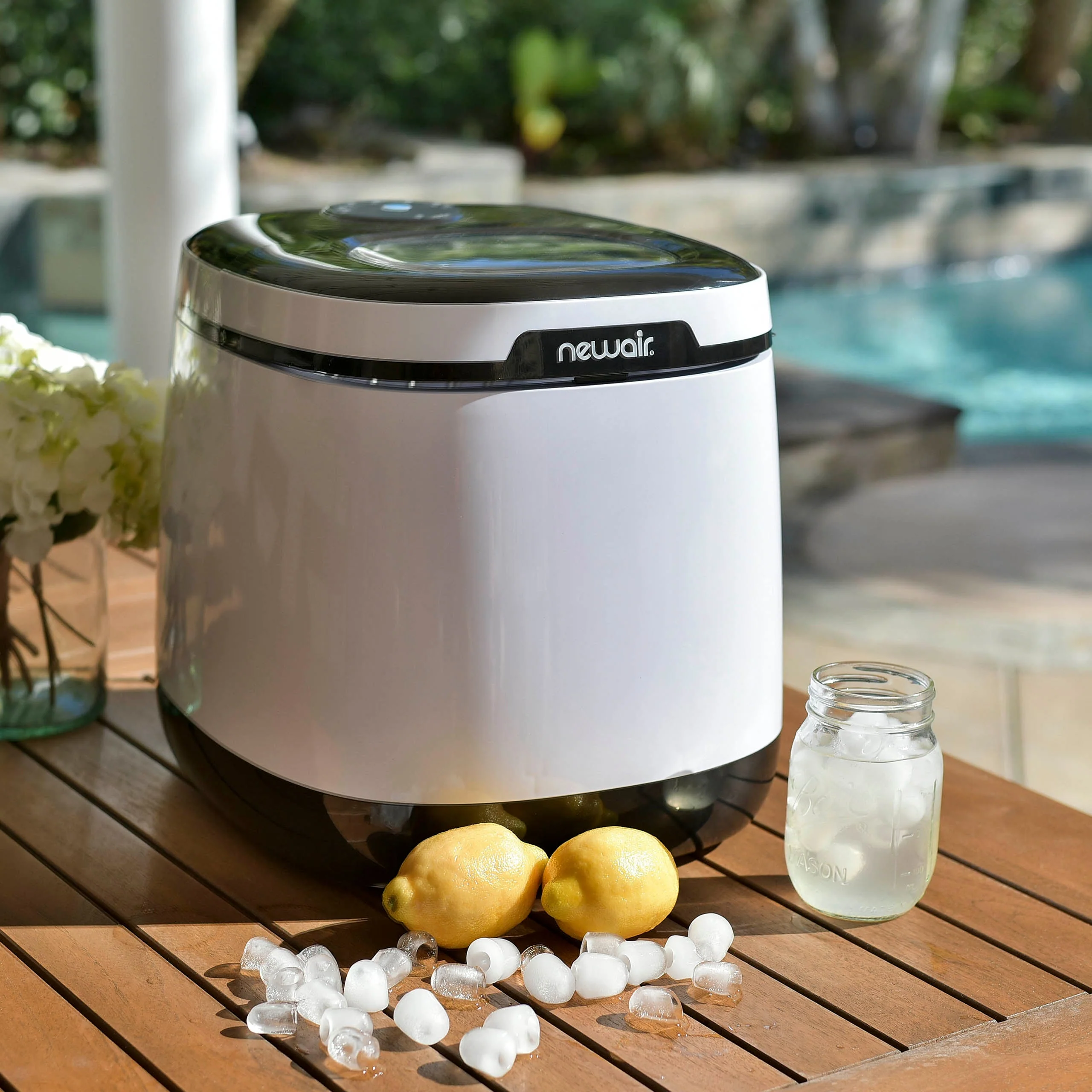 Newair Countertop Ice Maker. Bullet Ice, 50 lbs/day - White