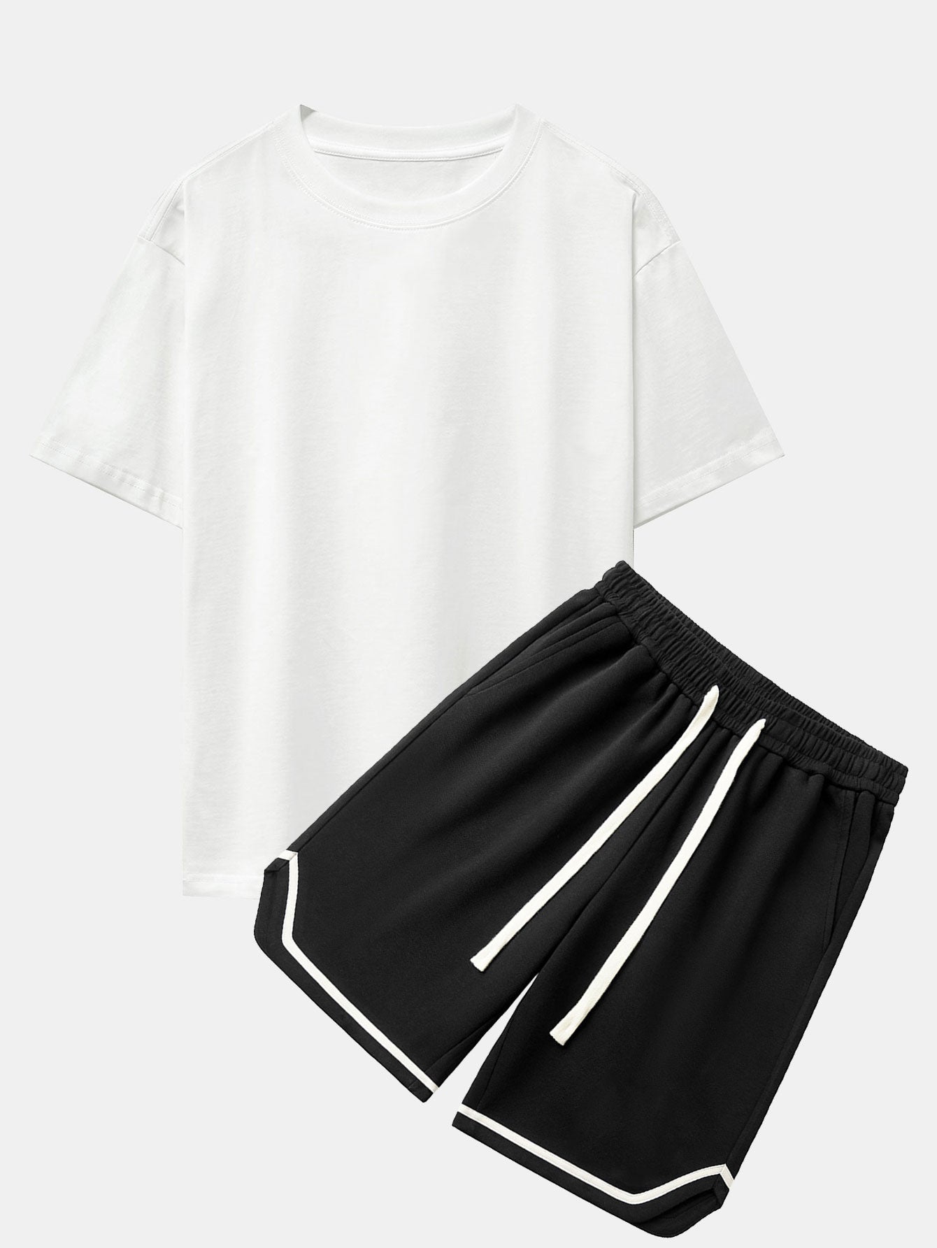 T-shirt oversize à épaules tombantes et short de basketball en jersey épais