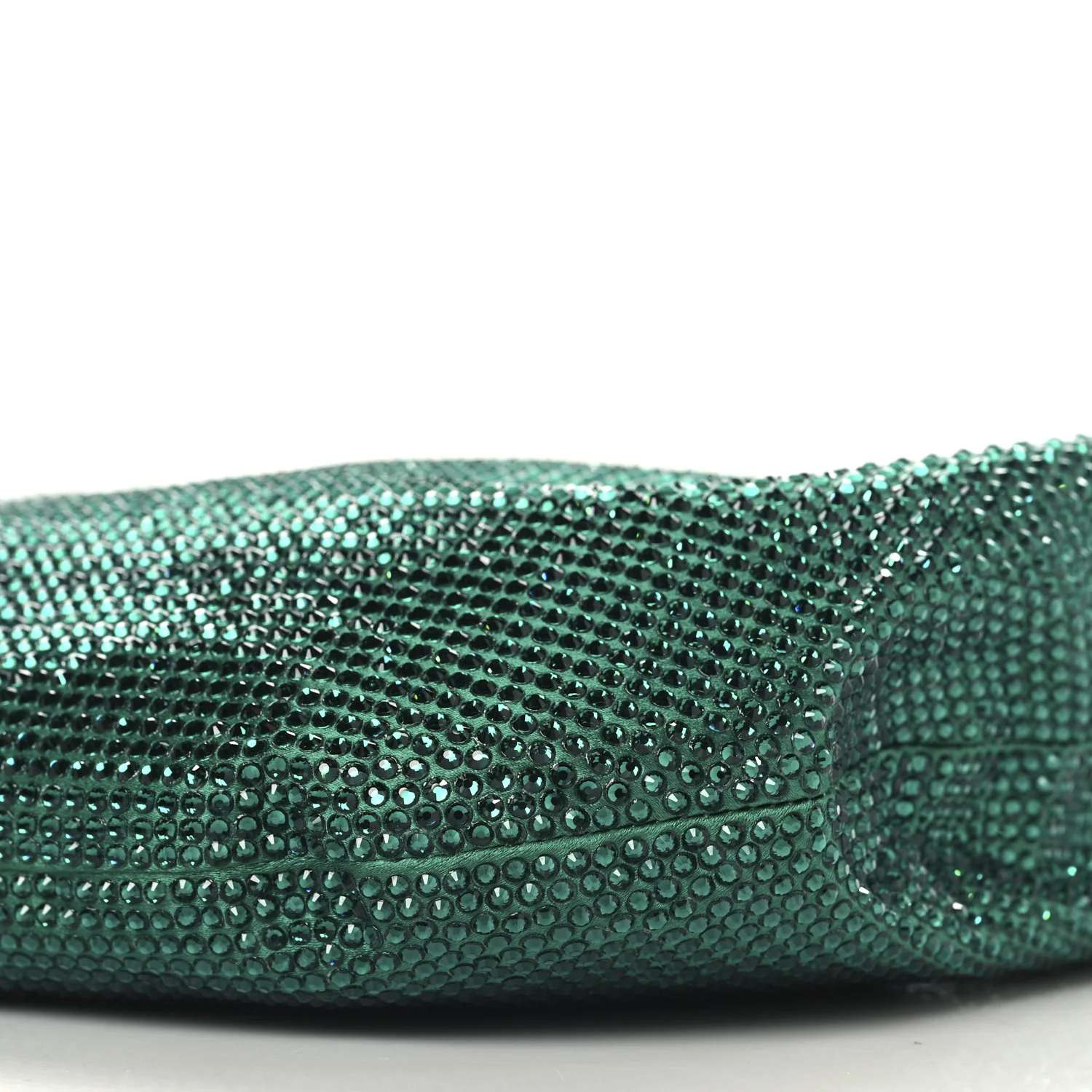 Crystal Embellished Satin Mini Hotfix Jodie Emerald