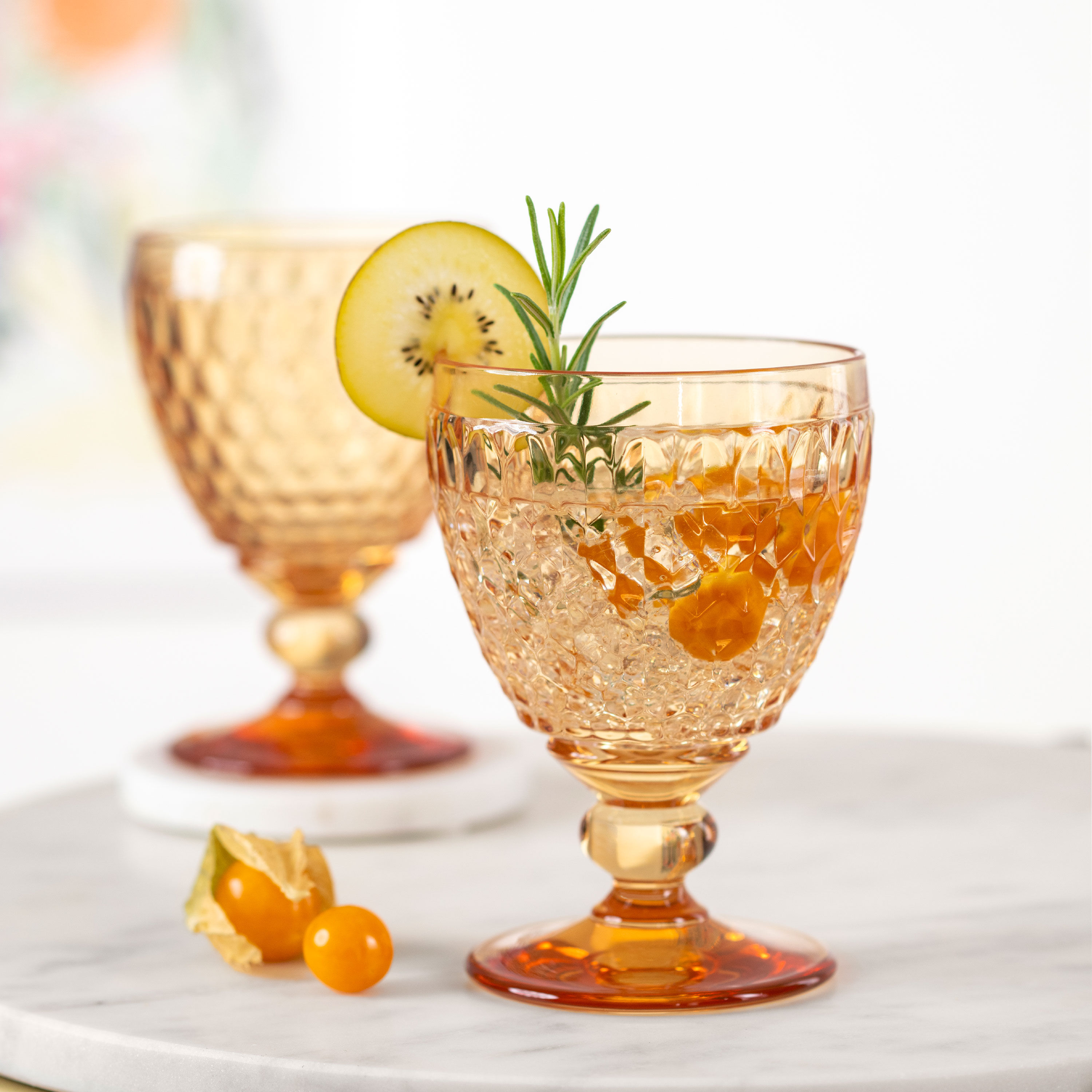 Boston Red wine glass - Yellow, 6.8 oz, crystal glass