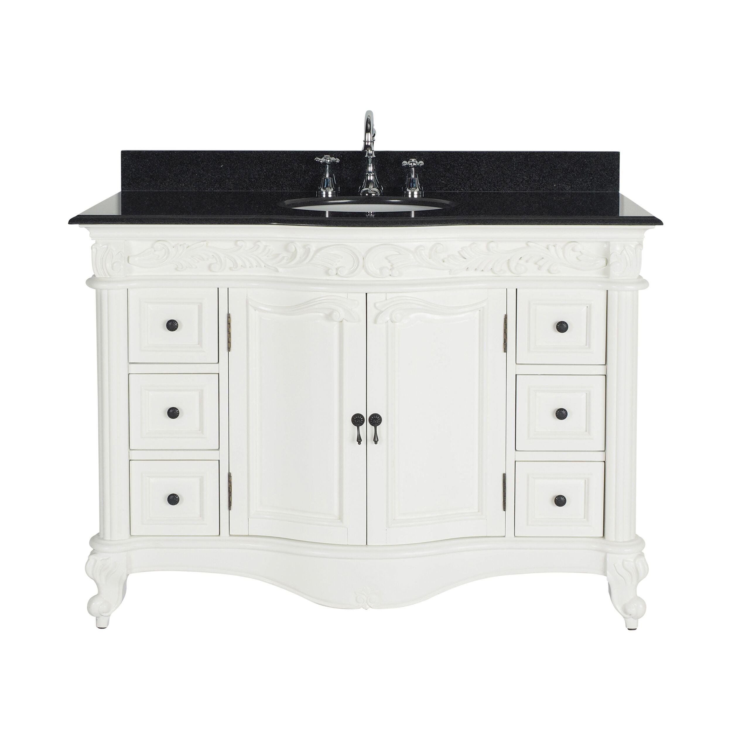 Rosette Granite Top Single Vanity White 1245mm