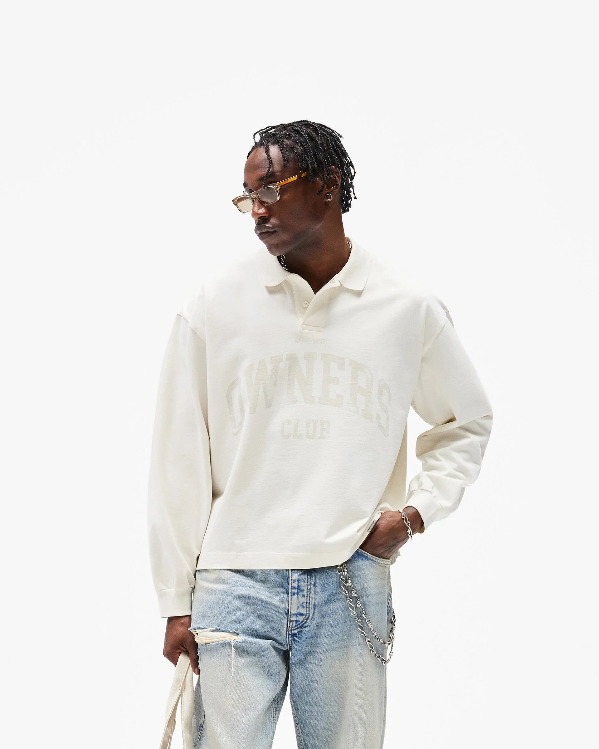 Represent Owners Club Rugby Polo - Chalk