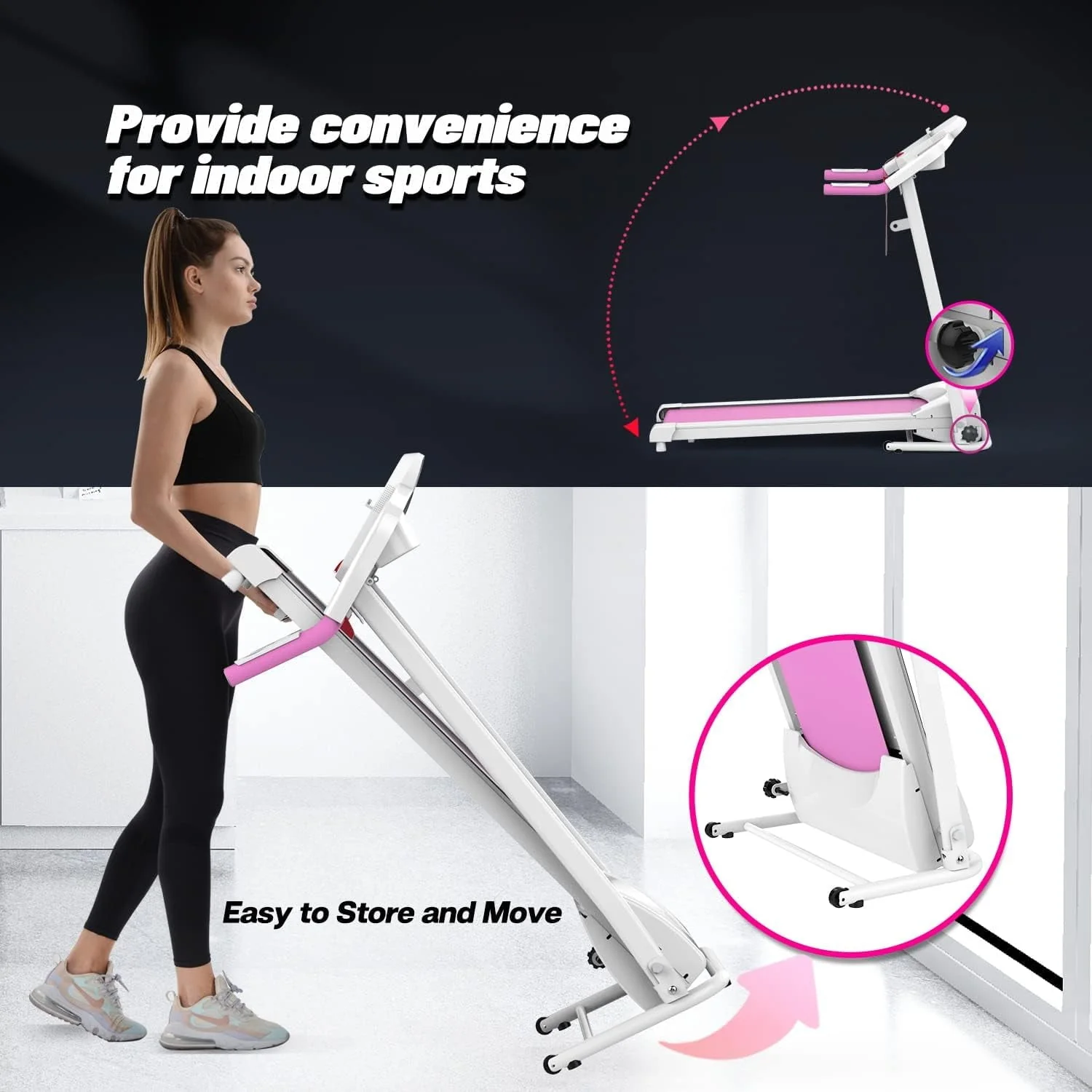 Clearance! Folding Treadmill 2.5HP Electric Treadmill with MP3 Speake LED Display Running Walking Jogging for Home Office - Image 7