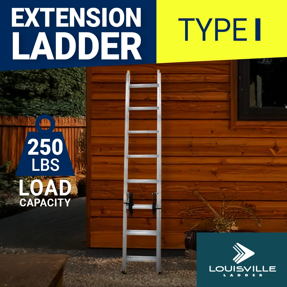 16 Foot Aluminum Extension Ladder, 250 Pound Load Capacity, Type I, AE3216 Image 4