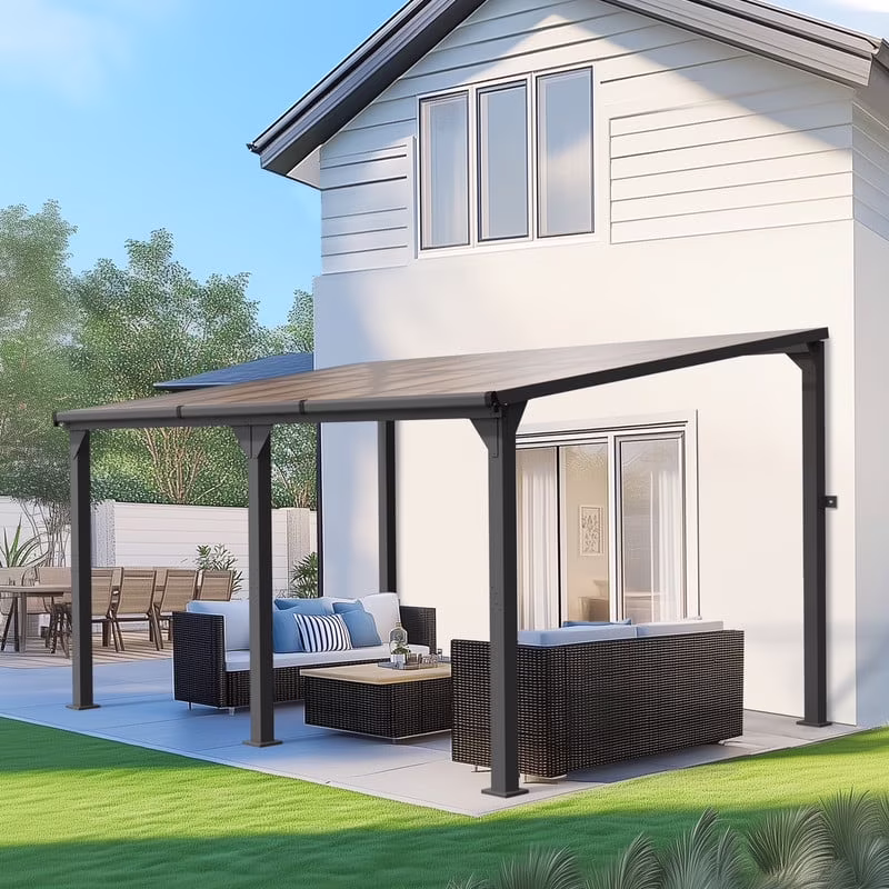 10 ft.��10 ft. Hardtop Outdoor Gazebo Pergola Aluminum Framed with Sloping Pitched Roof for Garden, Patio(10' x 10') - Image 3