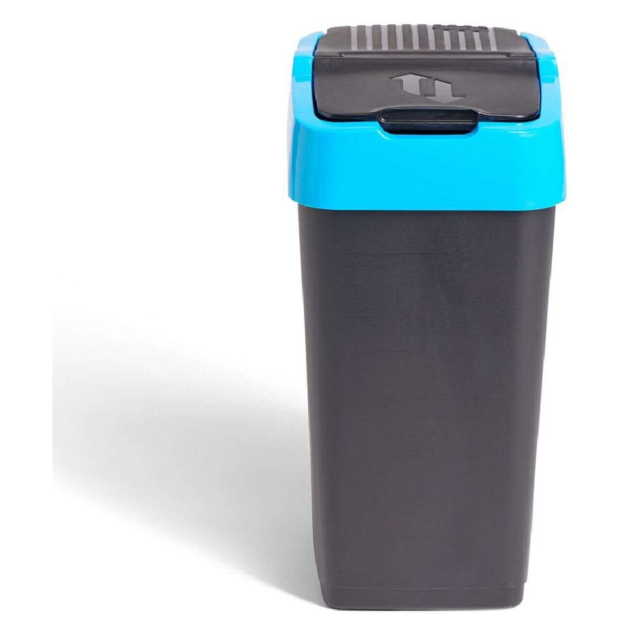 Poubelle de tri pour papier 18L plastique bleu et noir