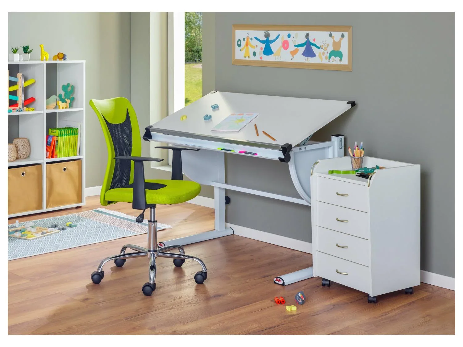 Inter Link Bureau Matts 3 en 1, 118 x 63-93 x 73 cm, blanc