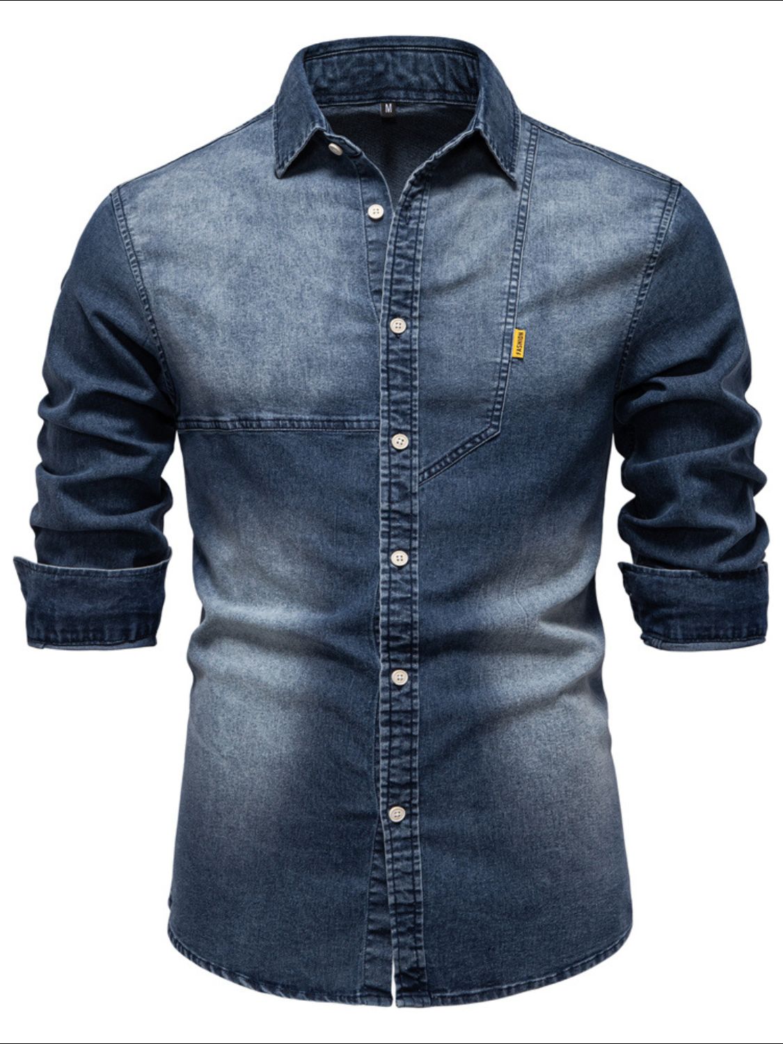 Men’s Button Down Collared Neck Denim Shirt