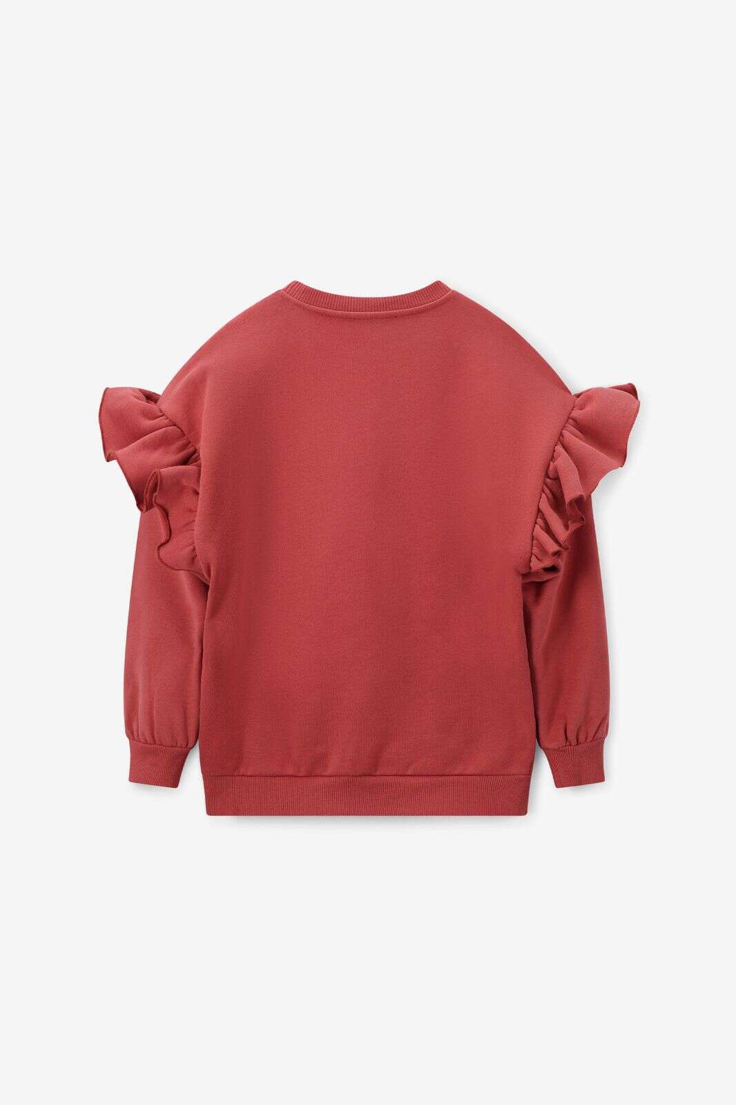 Rode oversized sweater met ruffles